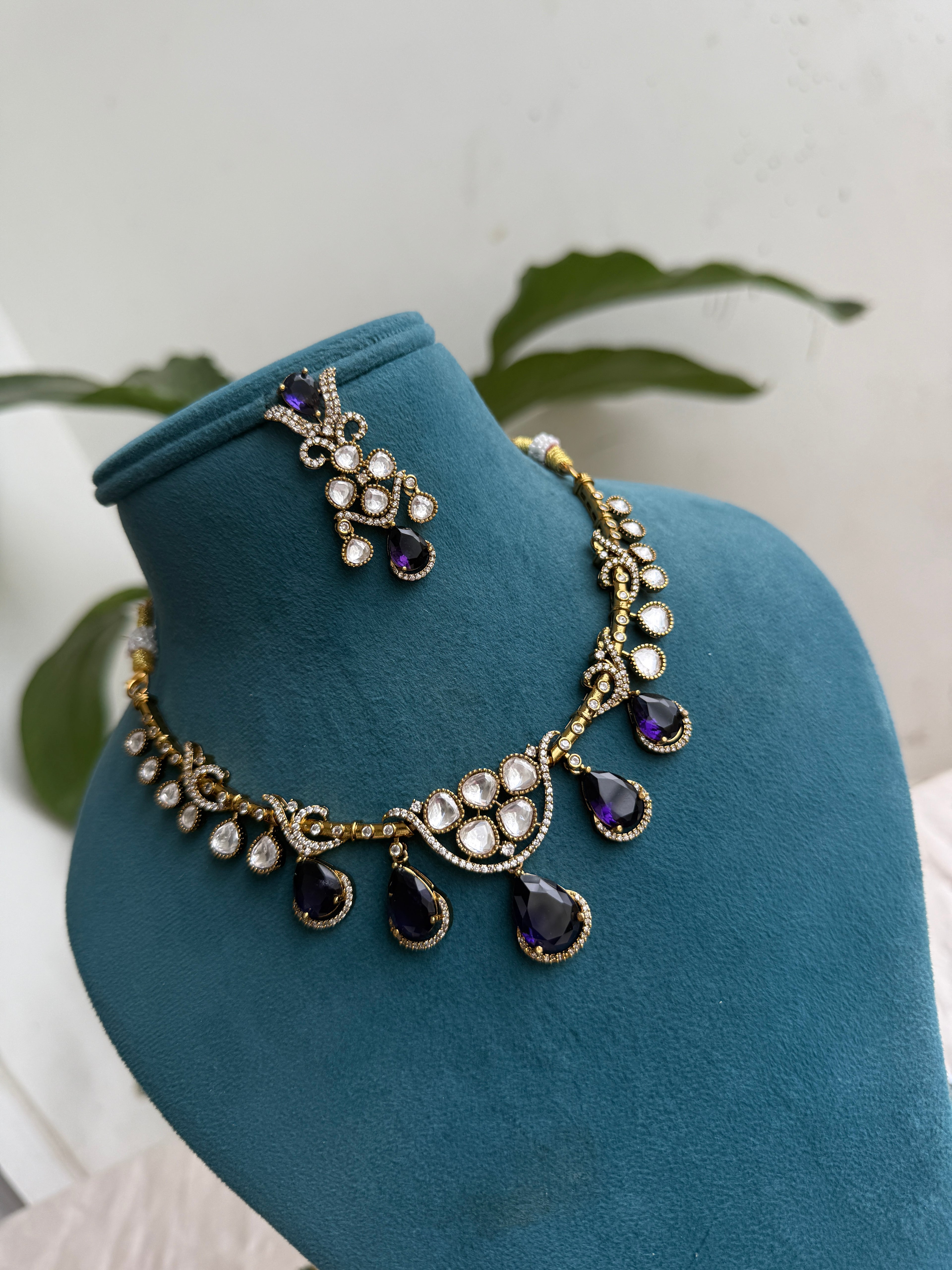 Ns372 moissanite kante neckset