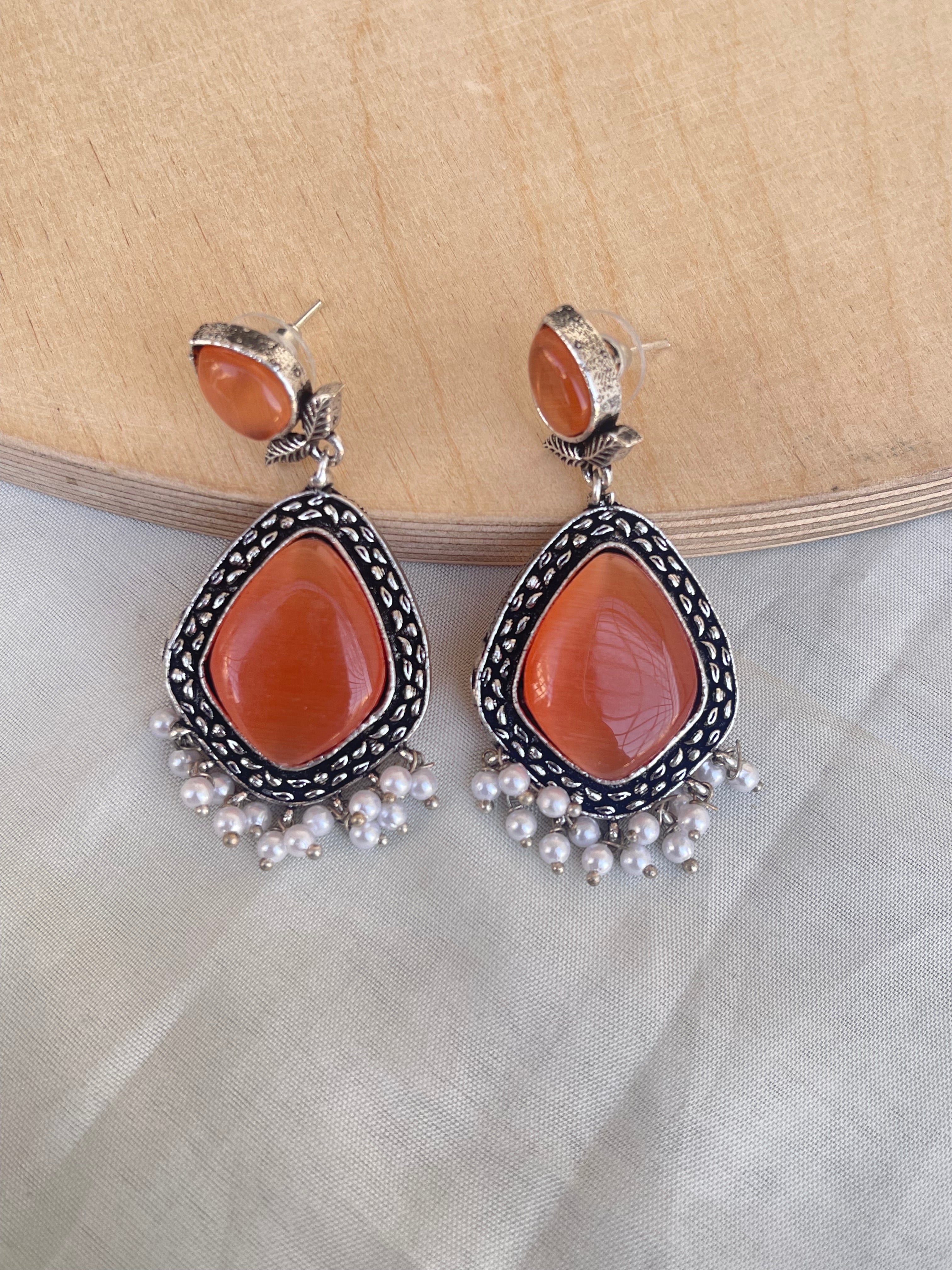 Lightweight budget friendly oxidised western earrings