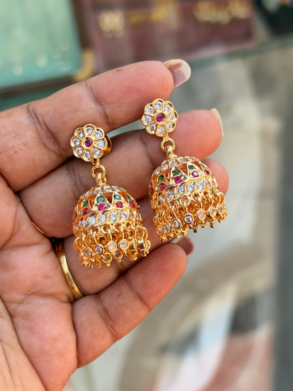 Panchaloham Multi butta earrings ph641