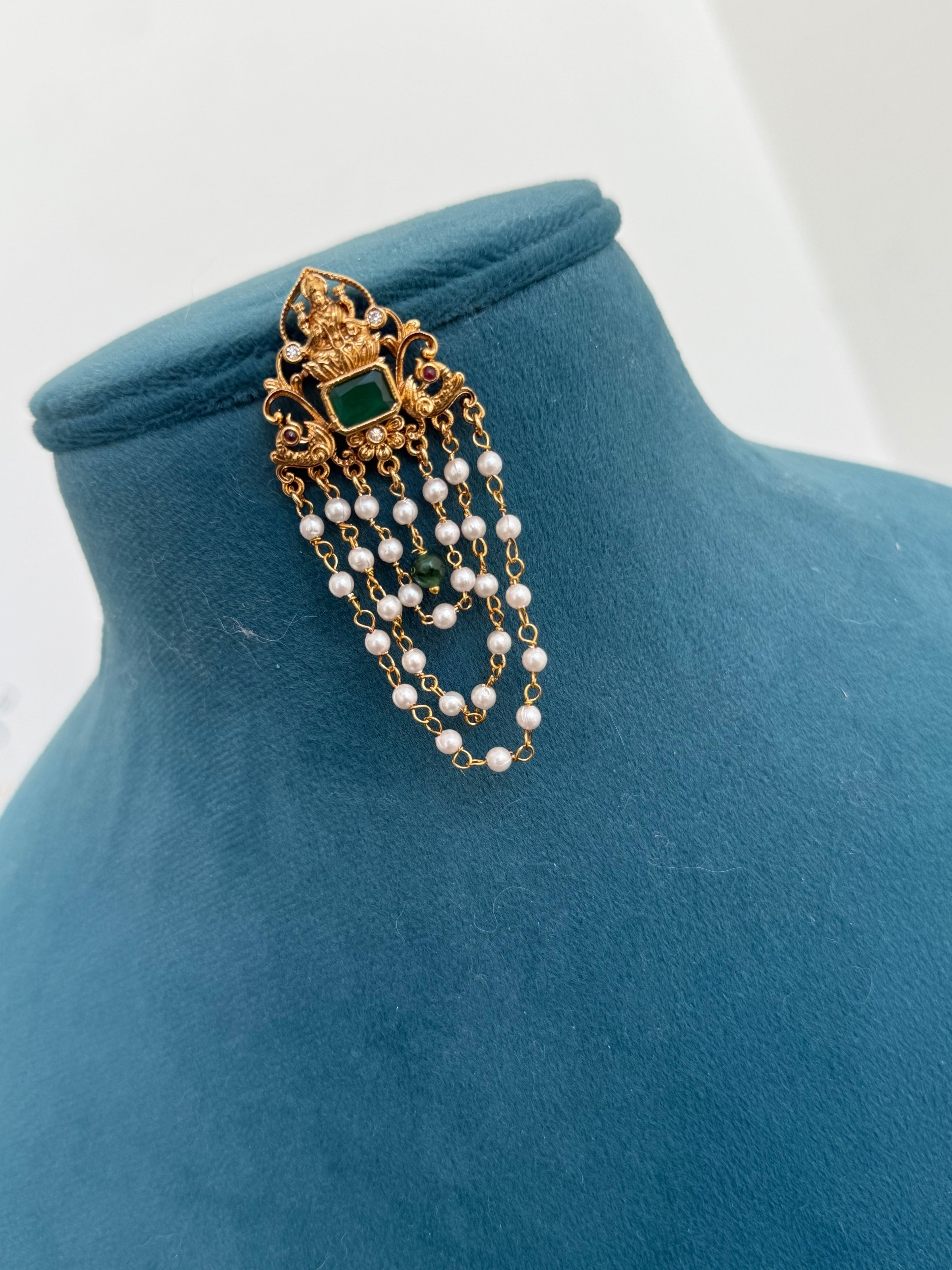 Pe001-pearl lakshmi Devi earrings