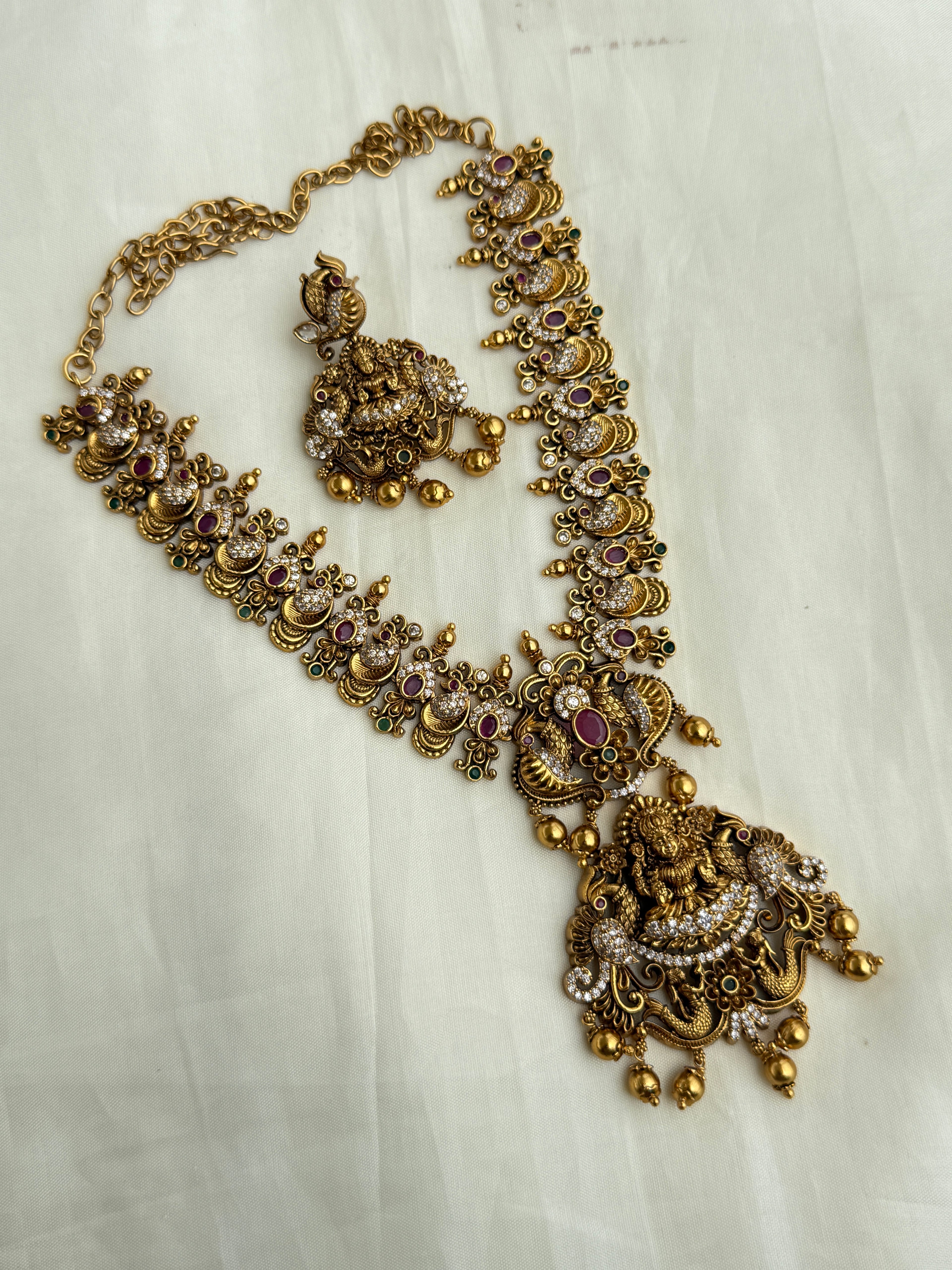 Ns314 nakshi Lakshmi devi mango neckset
