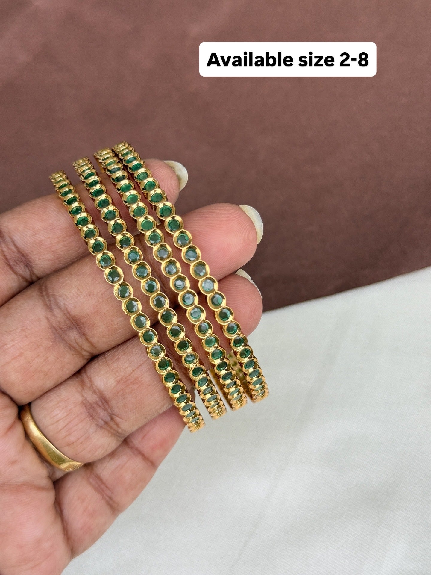 Sb111 set of 2(2 bangles)  ..stone bangles in 3 colors