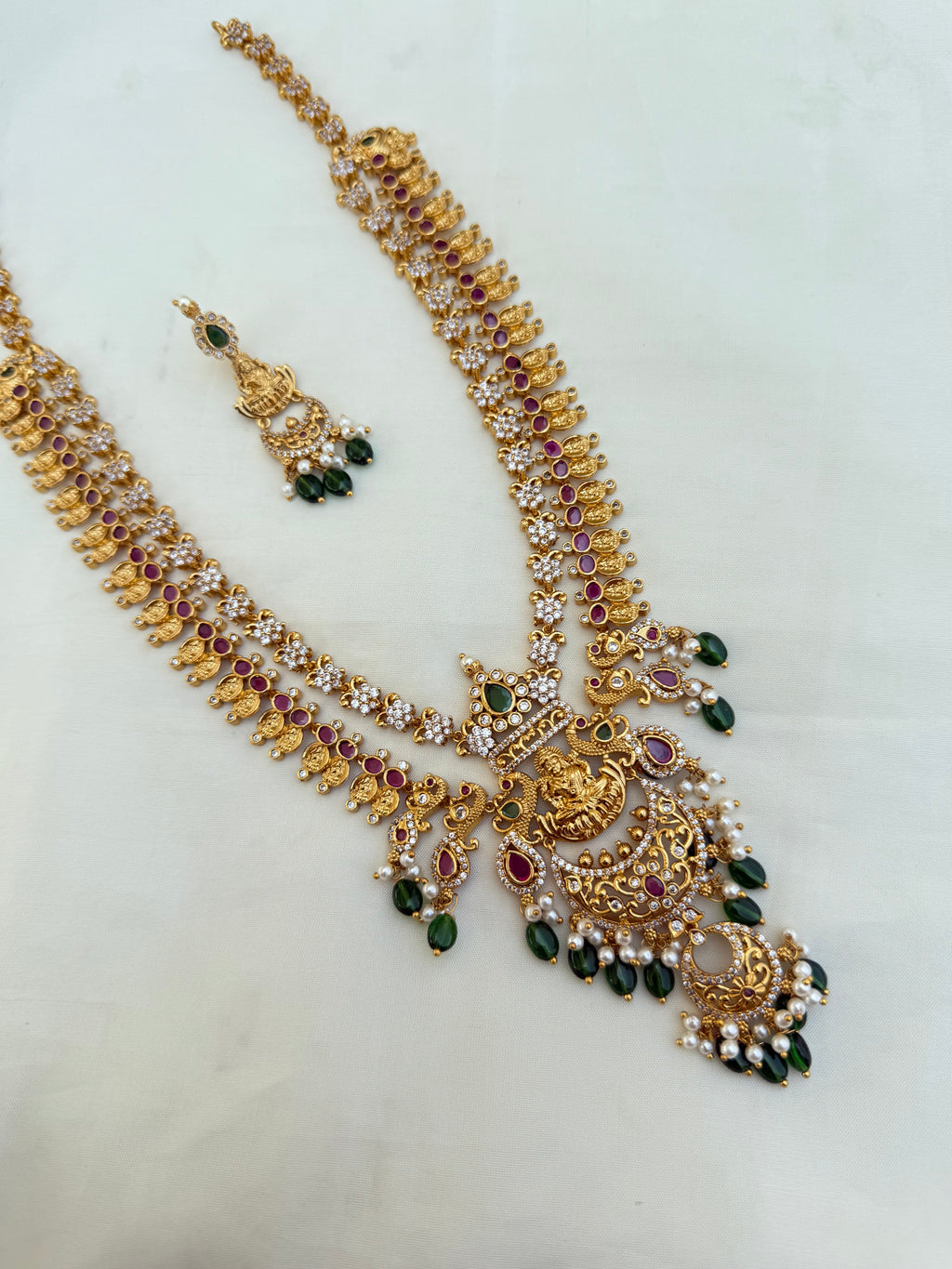 Heavy Lakshmi devi cz long haram Lh2040