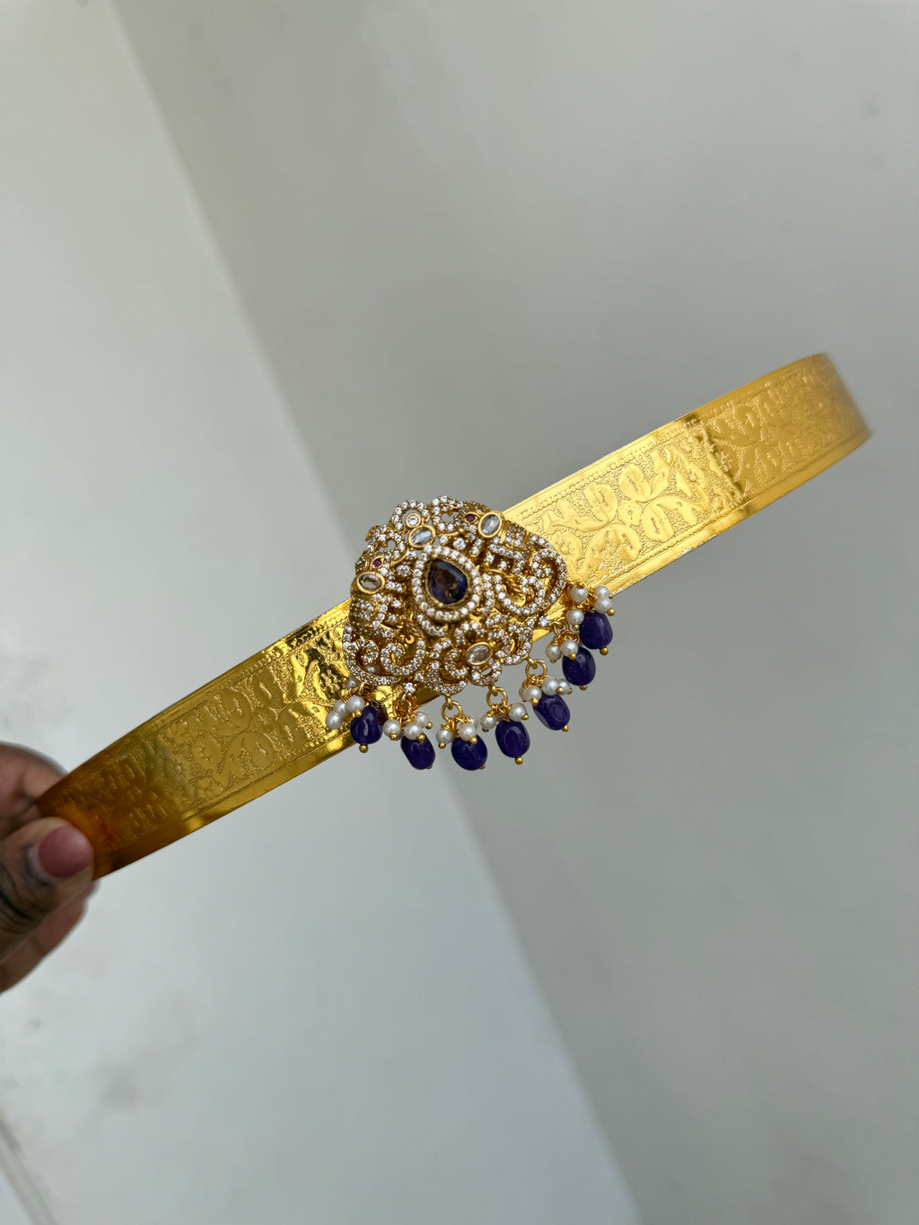 Hb601 dual peacock adults texture hipbelt with purple beads