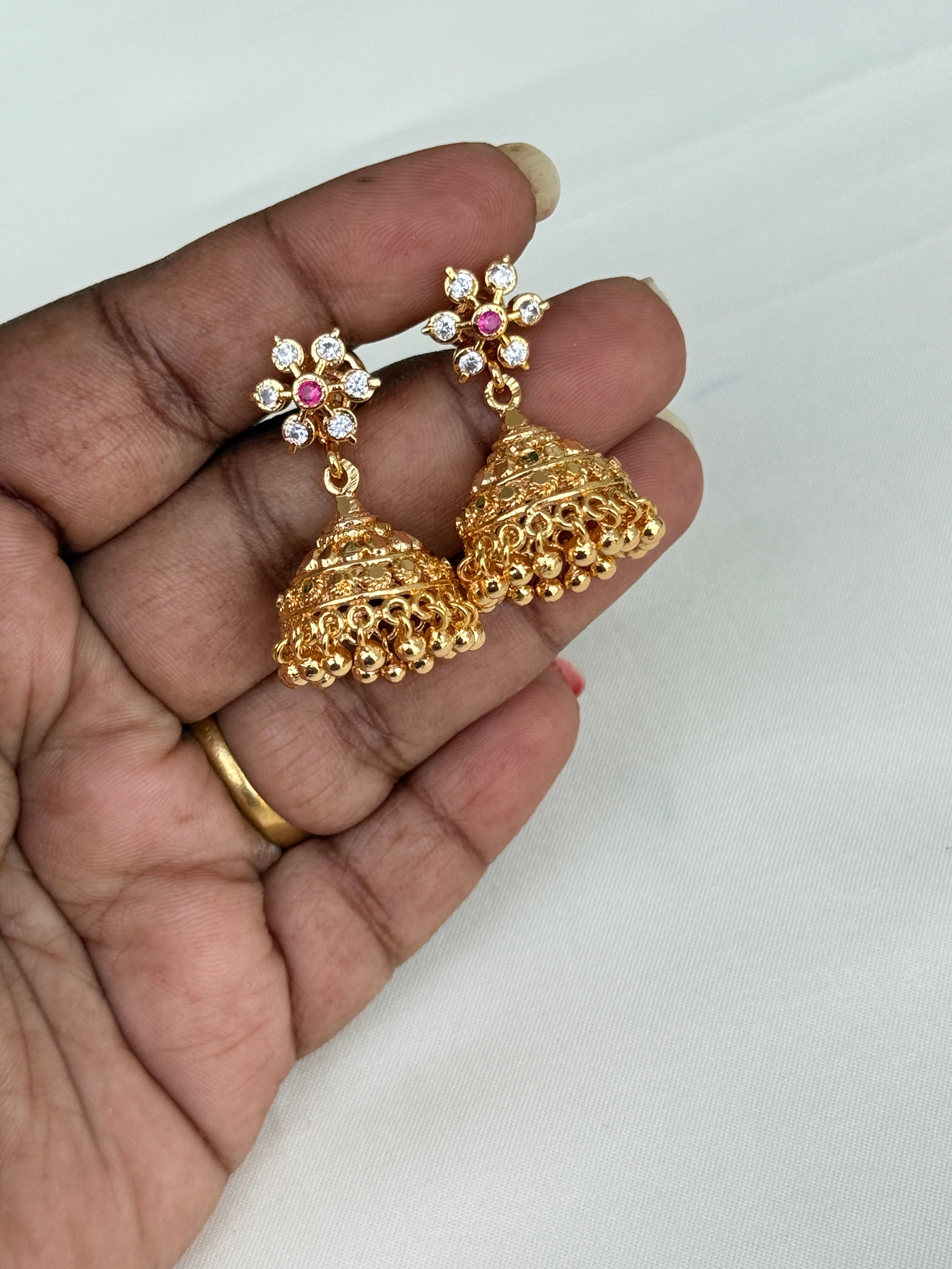 Ph090  panchaloham back screw small butta Earrings