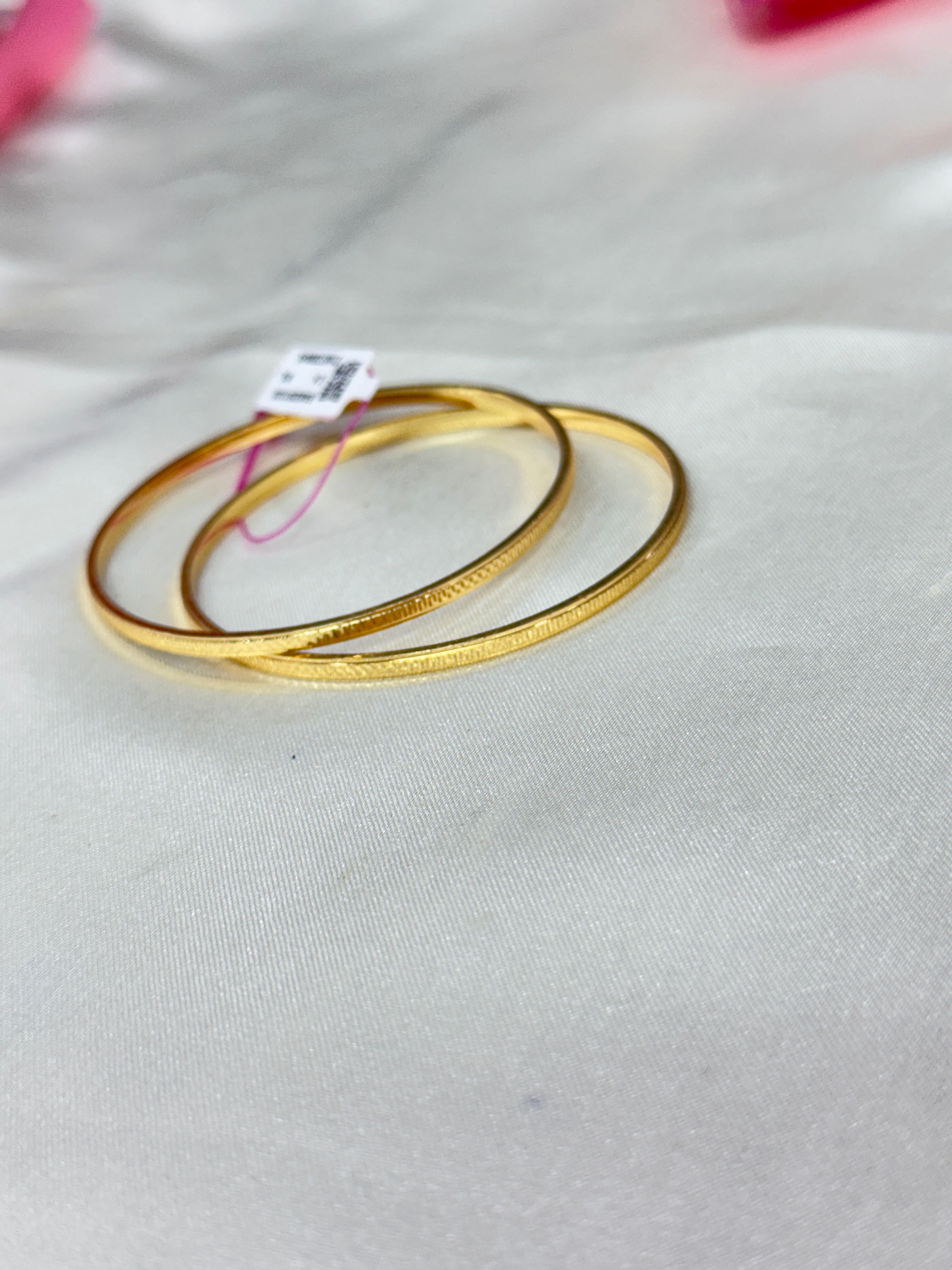Sb139 plain gold daily wear bangles