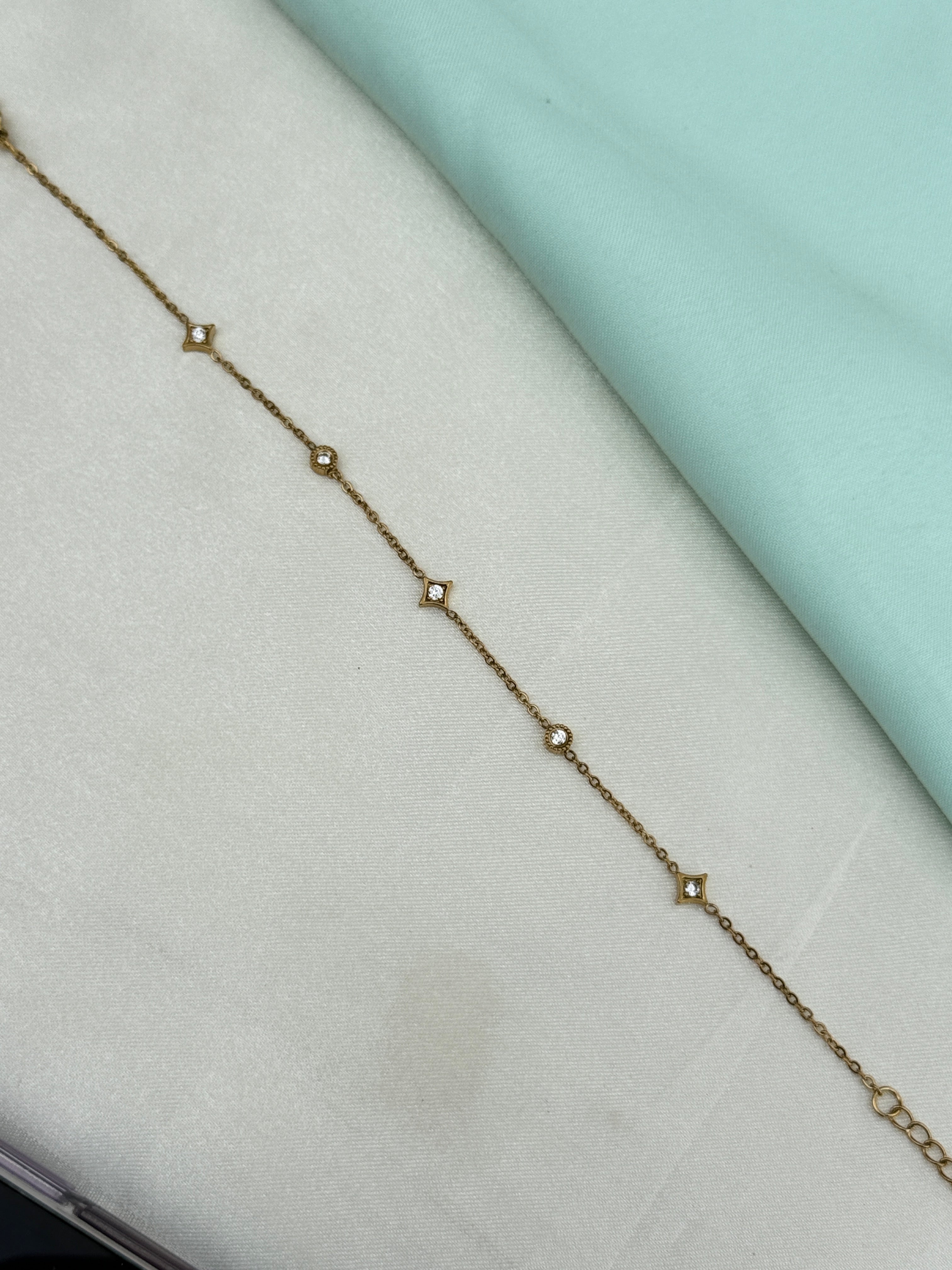 Ab632 anti tarnish 6.5inches 2:8 to 2:10 adjustable chain bracelet