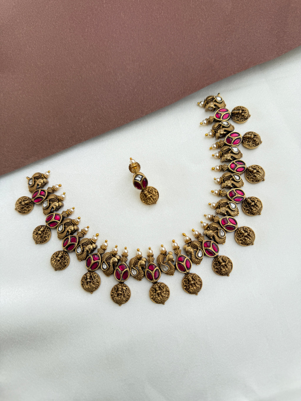 Ns351 nakshi jadau Kundan neckset