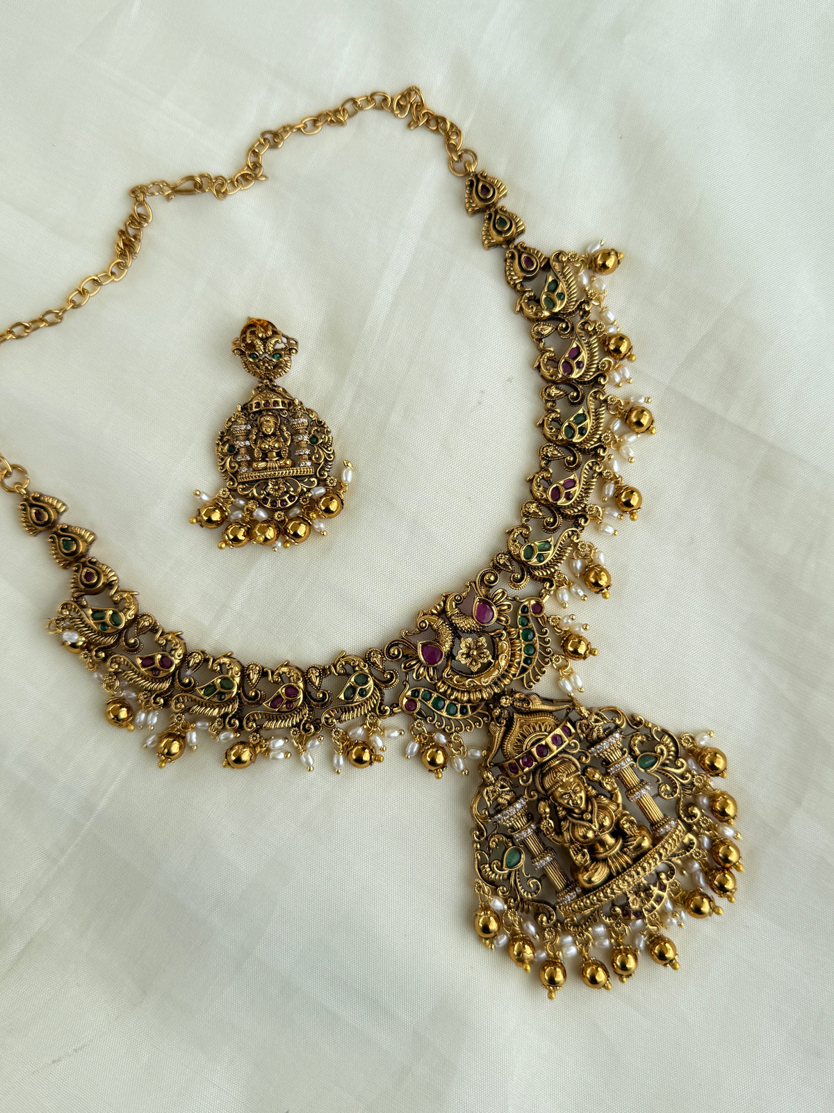 Ns302 kemp nakshi Lakshmi Devi neckset – Yuvi_Collections