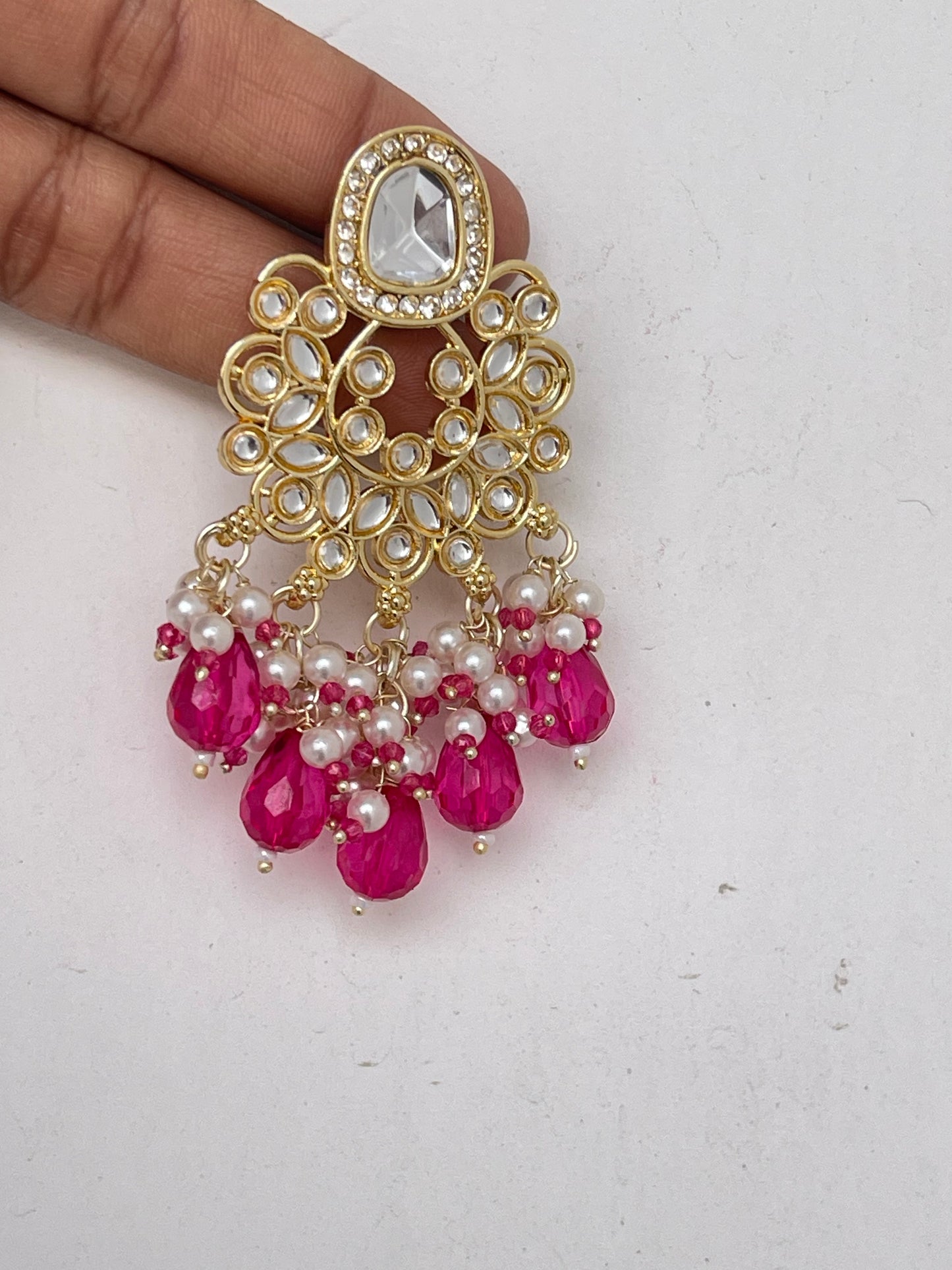 Small size Kundan statement earrings