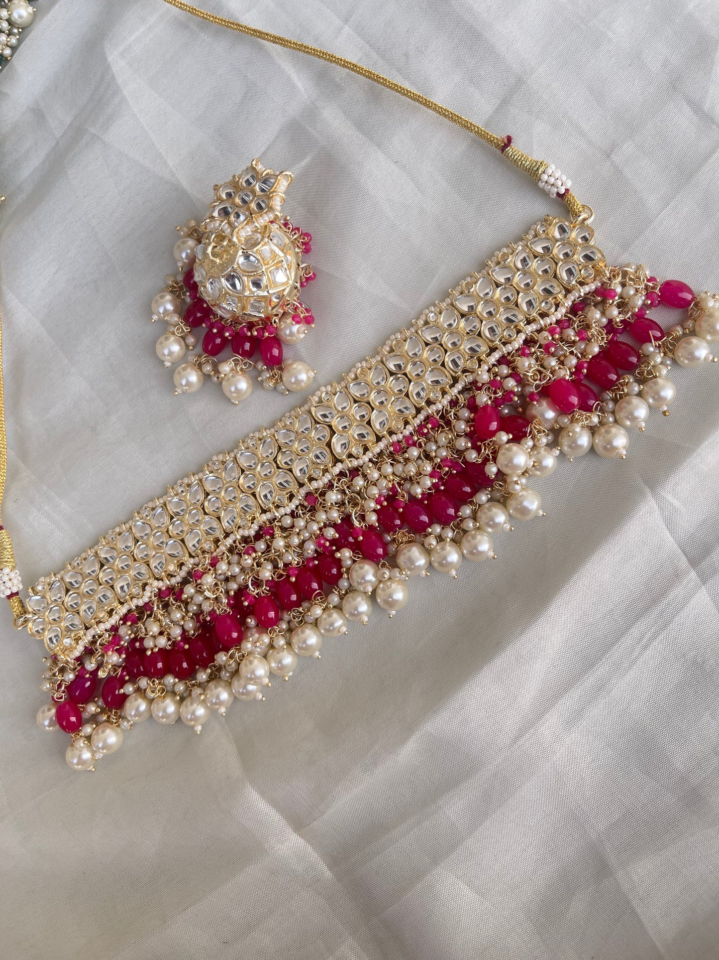 Meenakari heavy choker with earrings