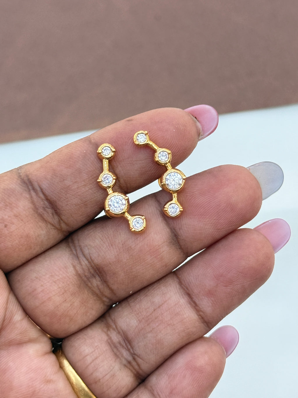 PH231 4 stones panchaloham small ercuffs with back screw earrings