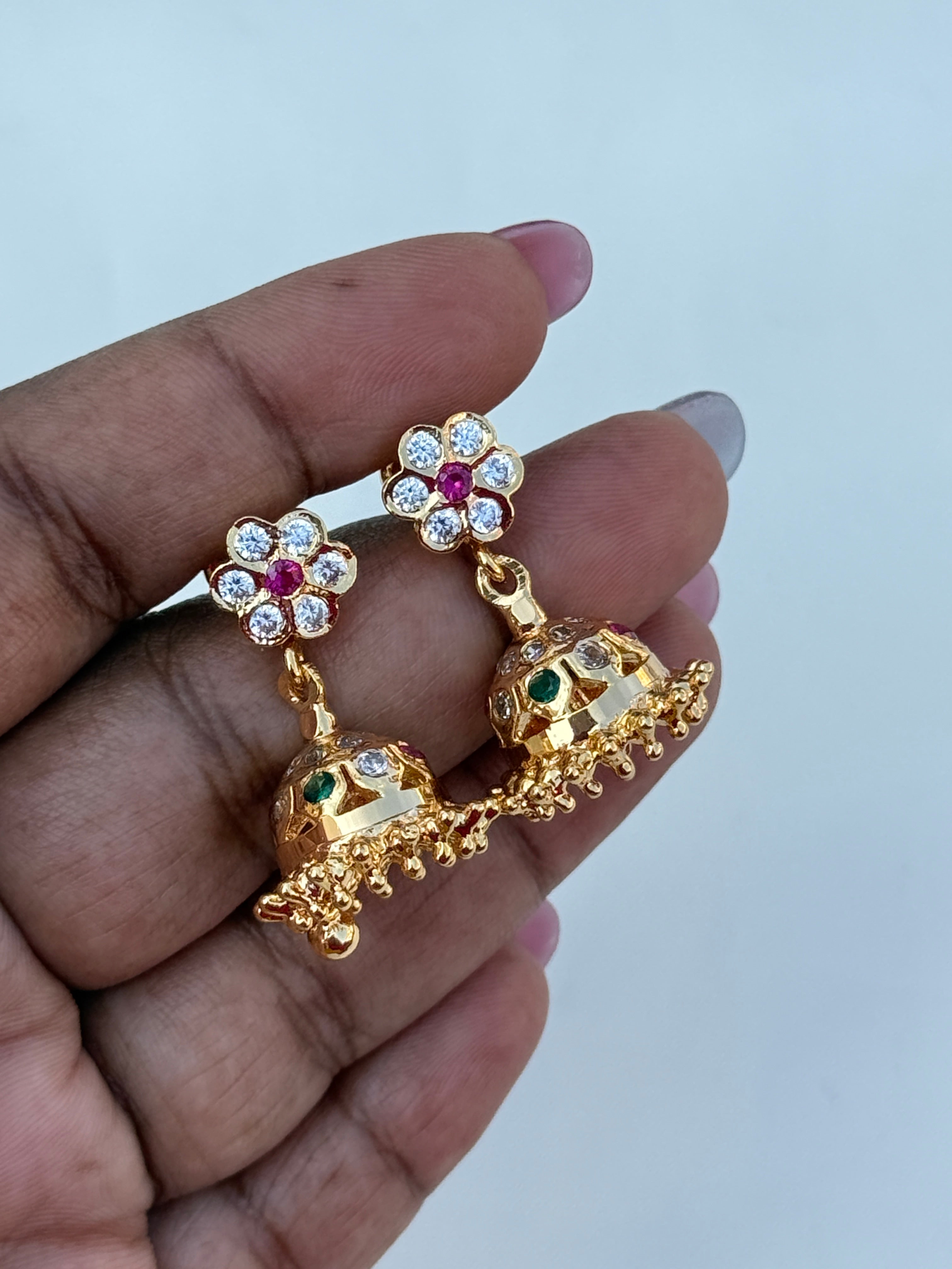 Ph184 panchaloham multi butta back screw earrings