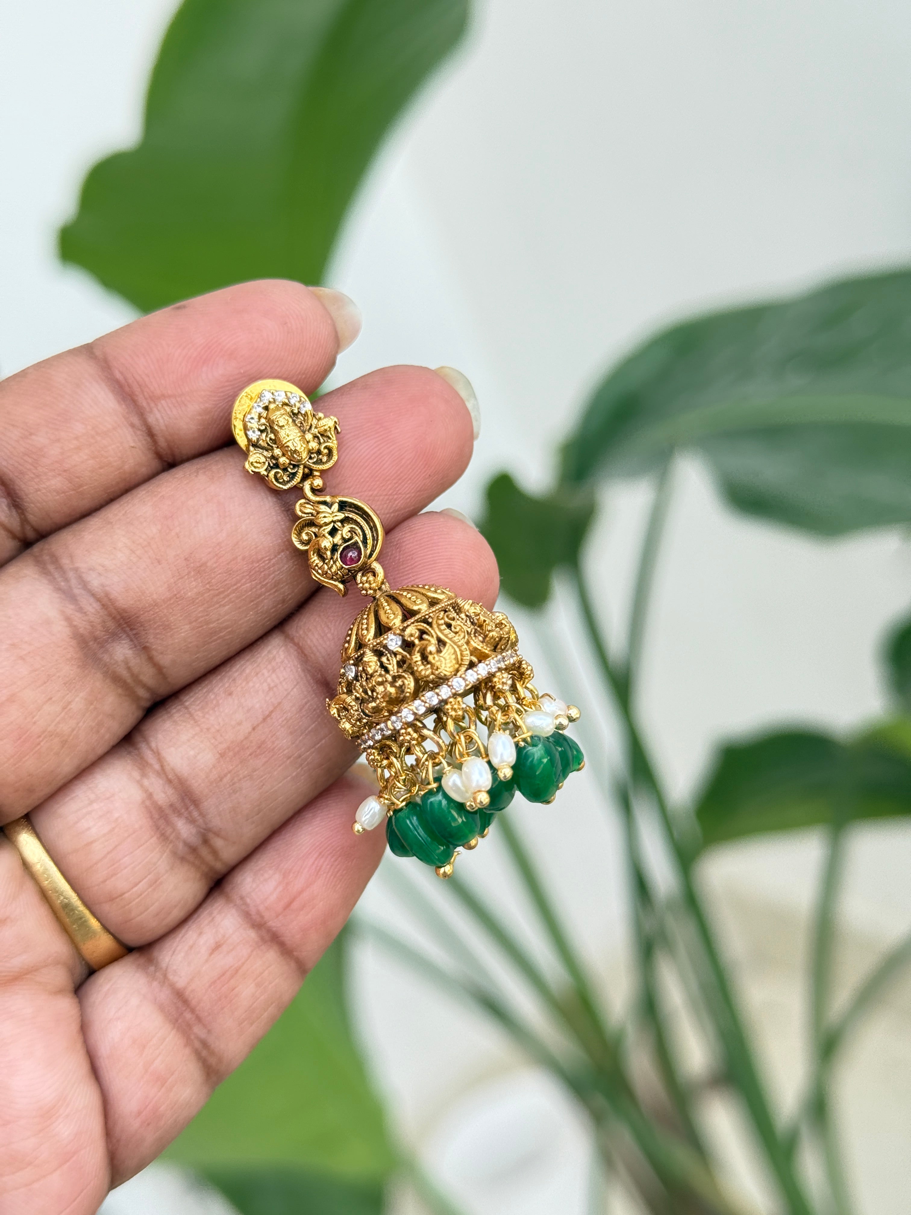 Er93 lord Venkateswara lightweight butta Earrings