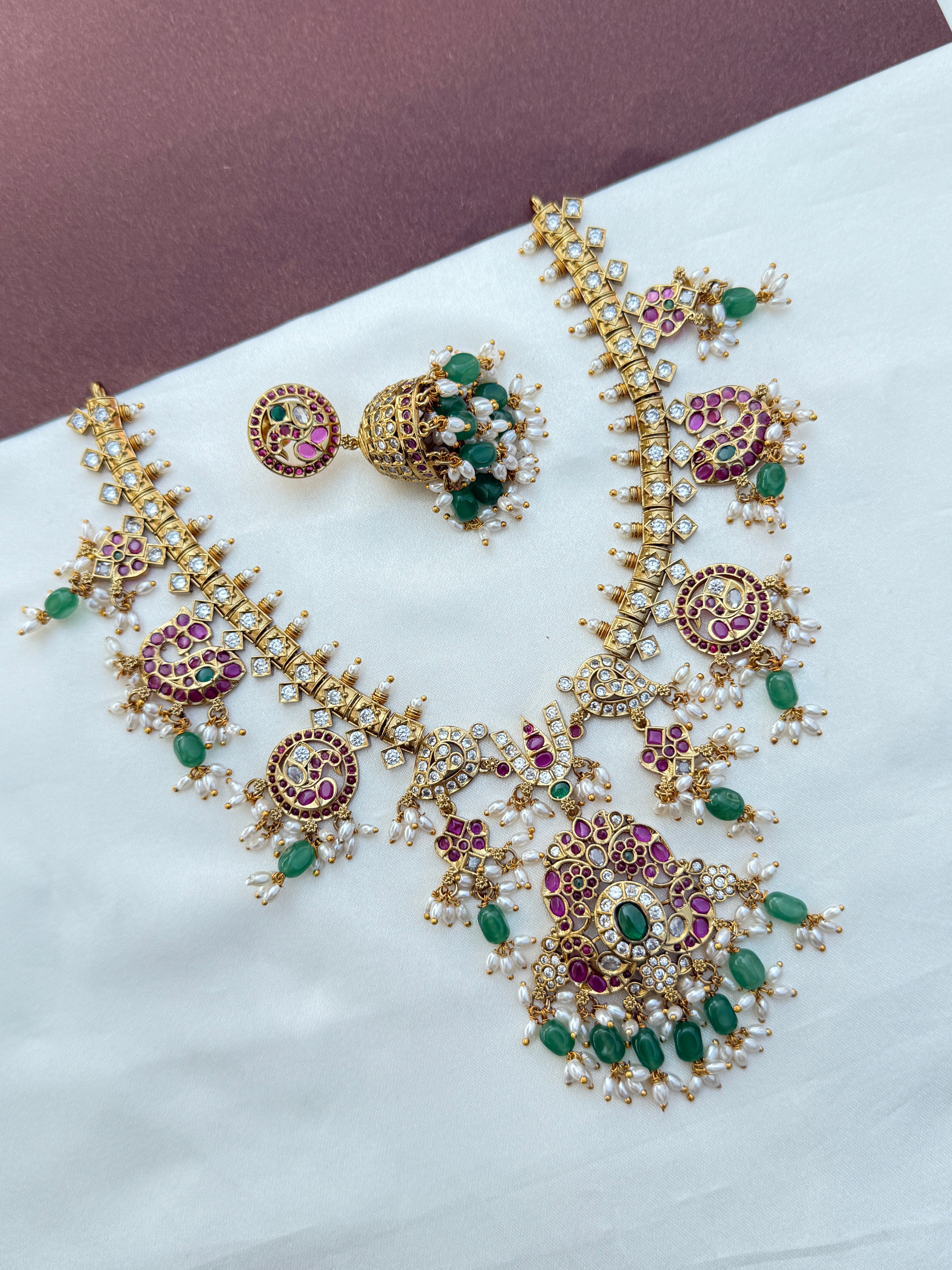 Ns577 lord venkateshwara namam guttapusalu neckset