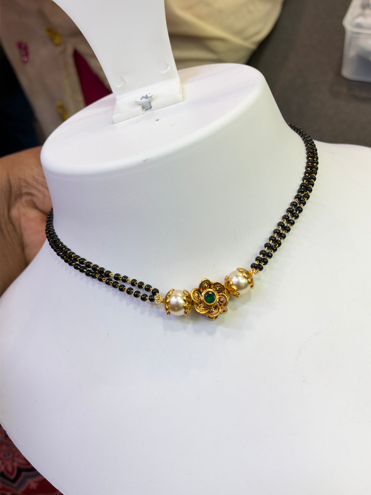 Bb455 18 inches 2layers blackbeads