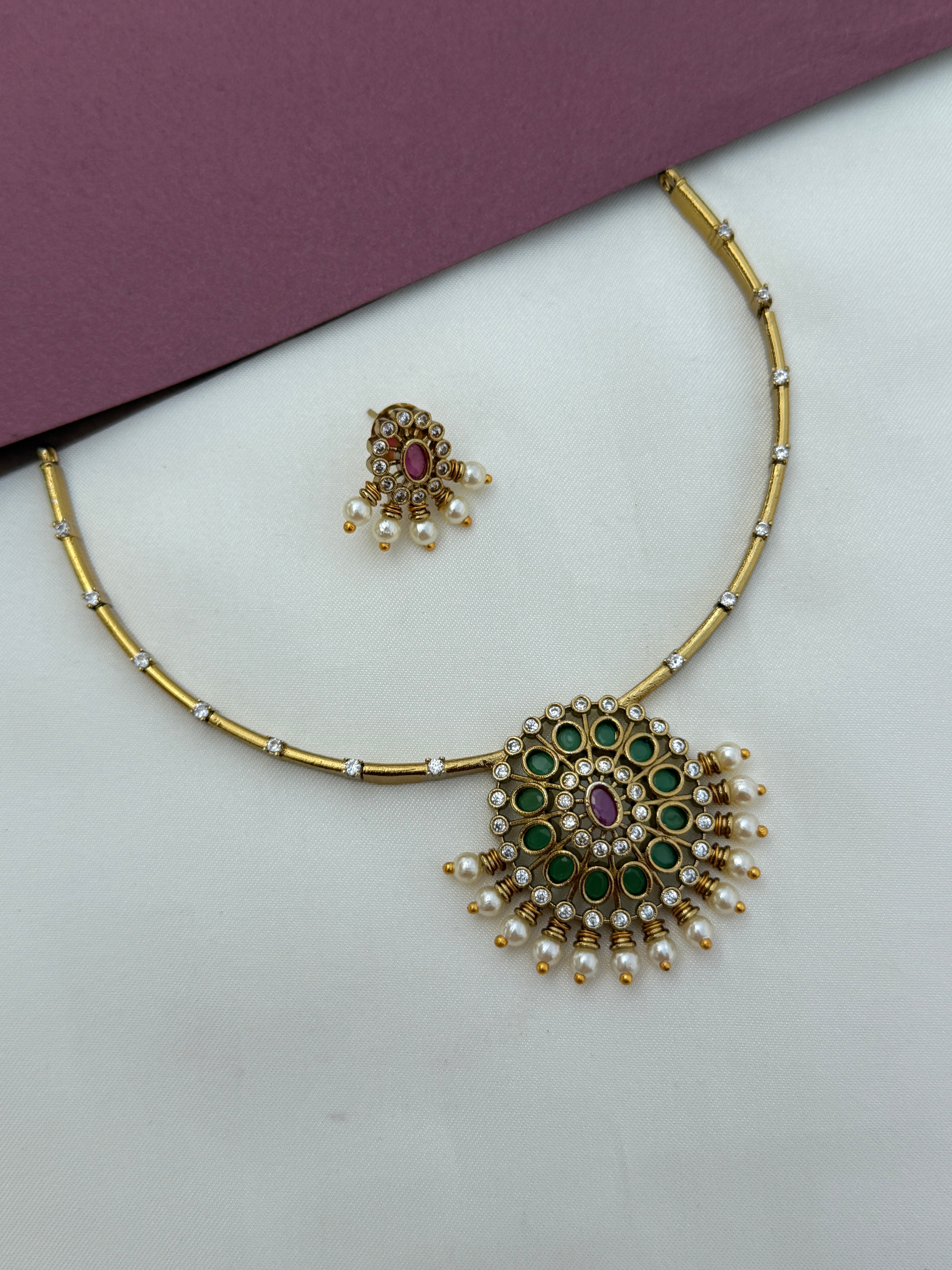 Multi kante neckset with earrings suitable for kids and adults ns634