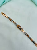 MN042 anti tarnish silver and rose gold mens chain bracelet (2.6) to (2.8)