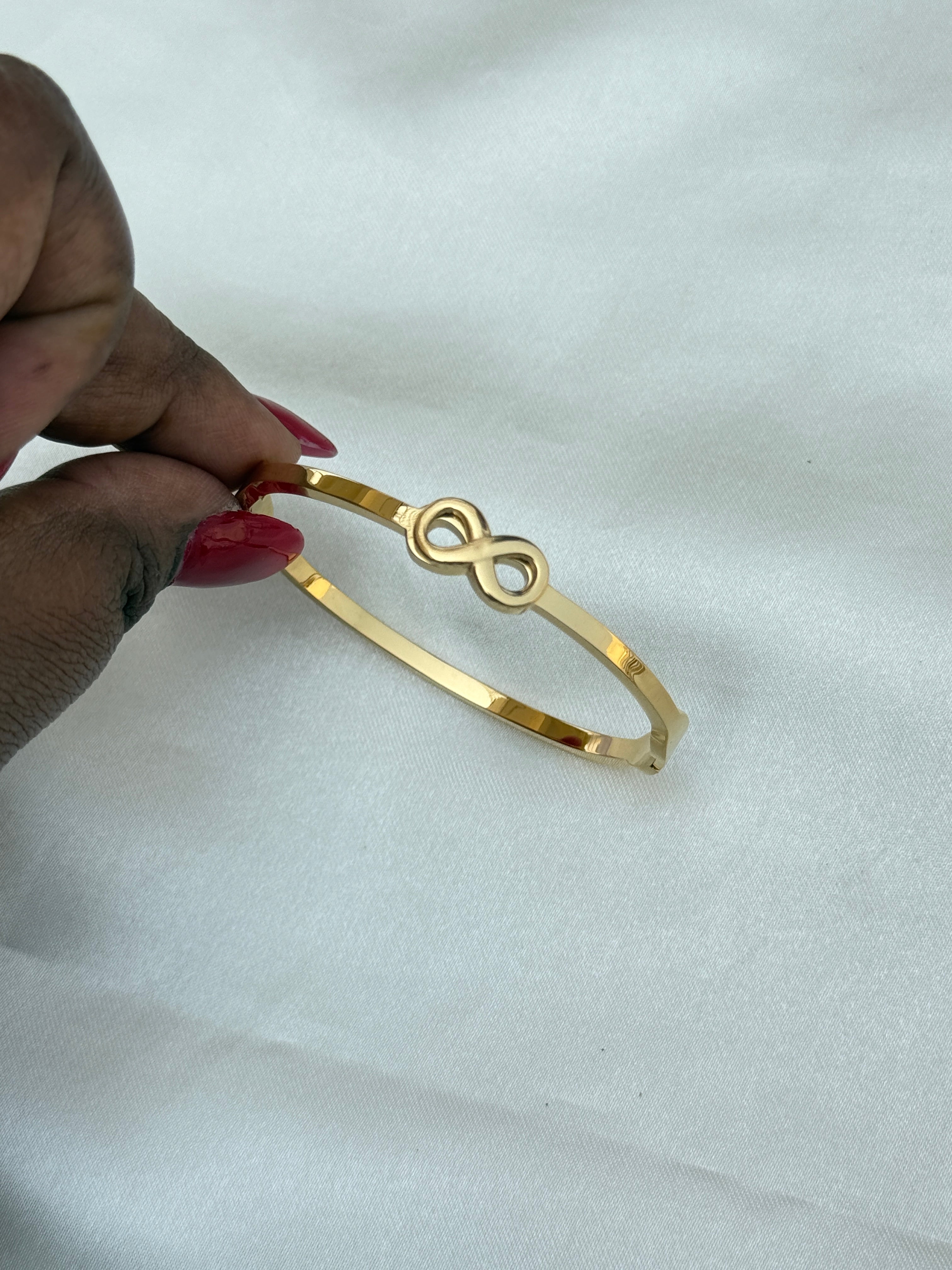 Ab071 anti tarnish infinity  openable kada bracelet suits for 2-0,2-2 size
