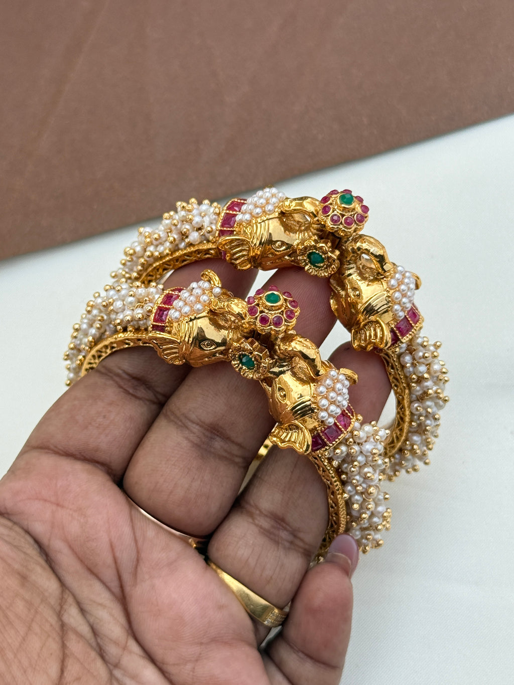 Sb612 elephant pearl kada openable kada
