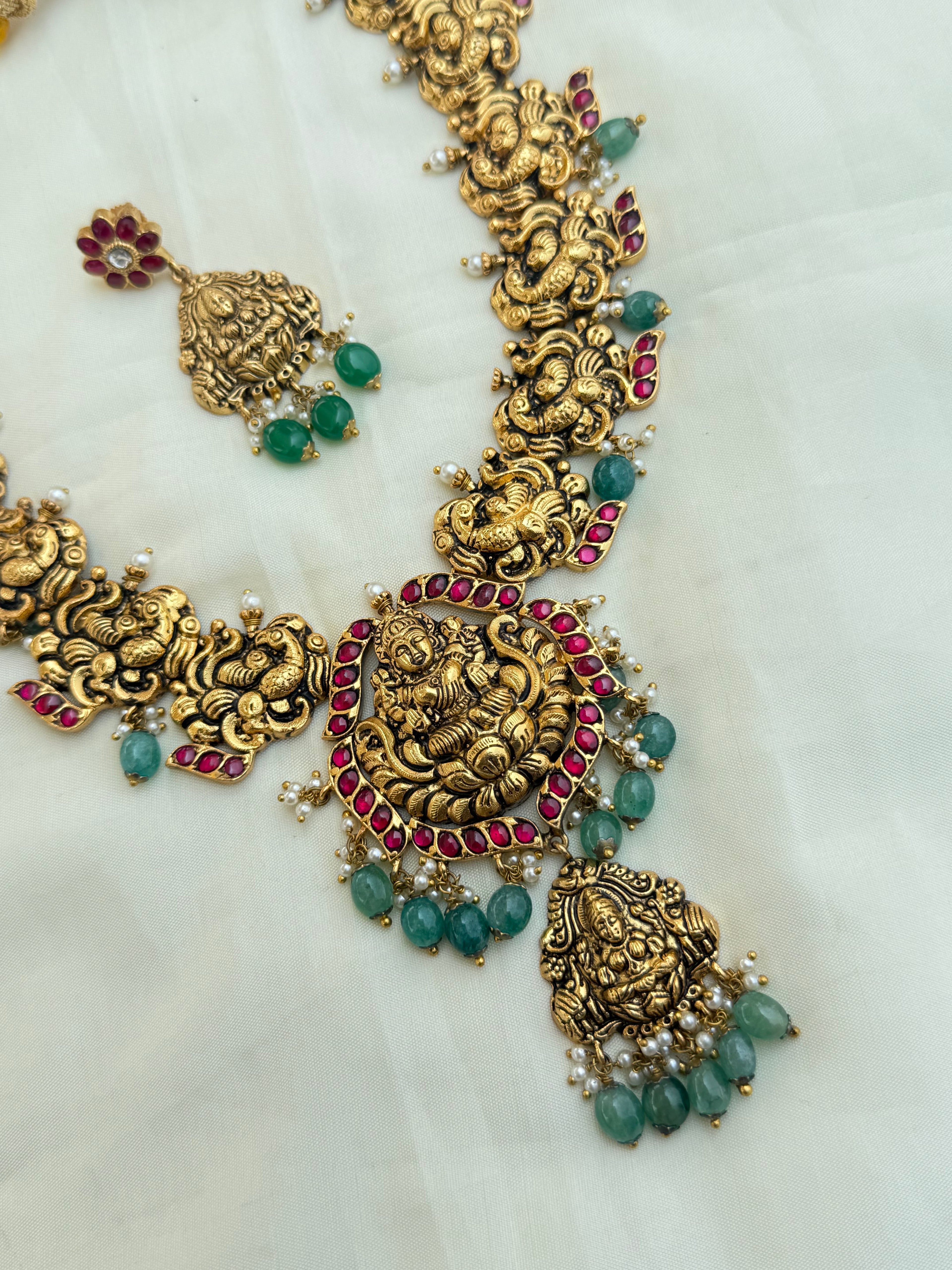 Jk003 nakshi jadau kundan neckset with earrings