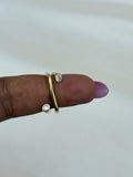 RG042 anti tarnish dual stone adjustable finger ring