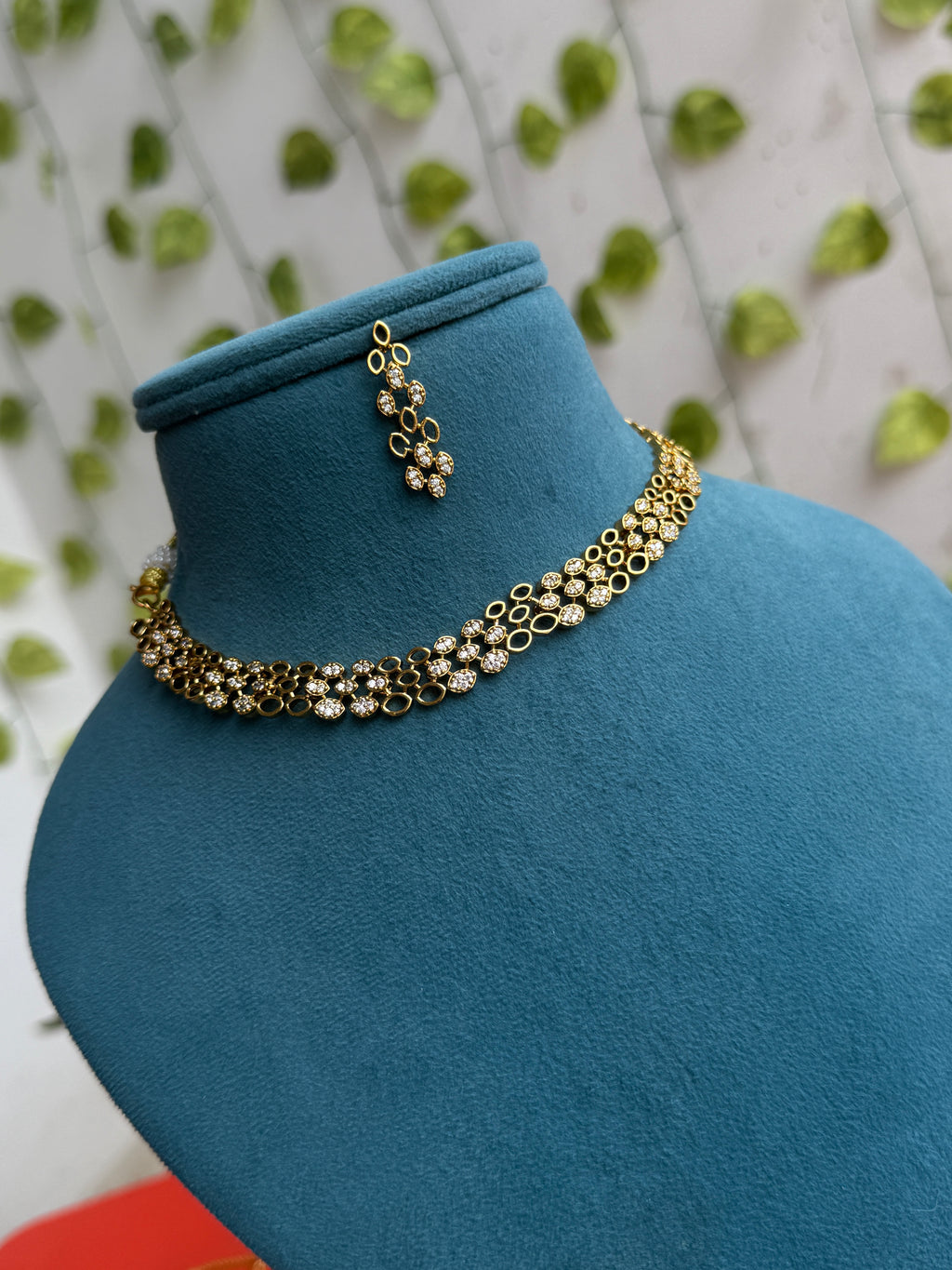 Ns910 short neckset with earrings