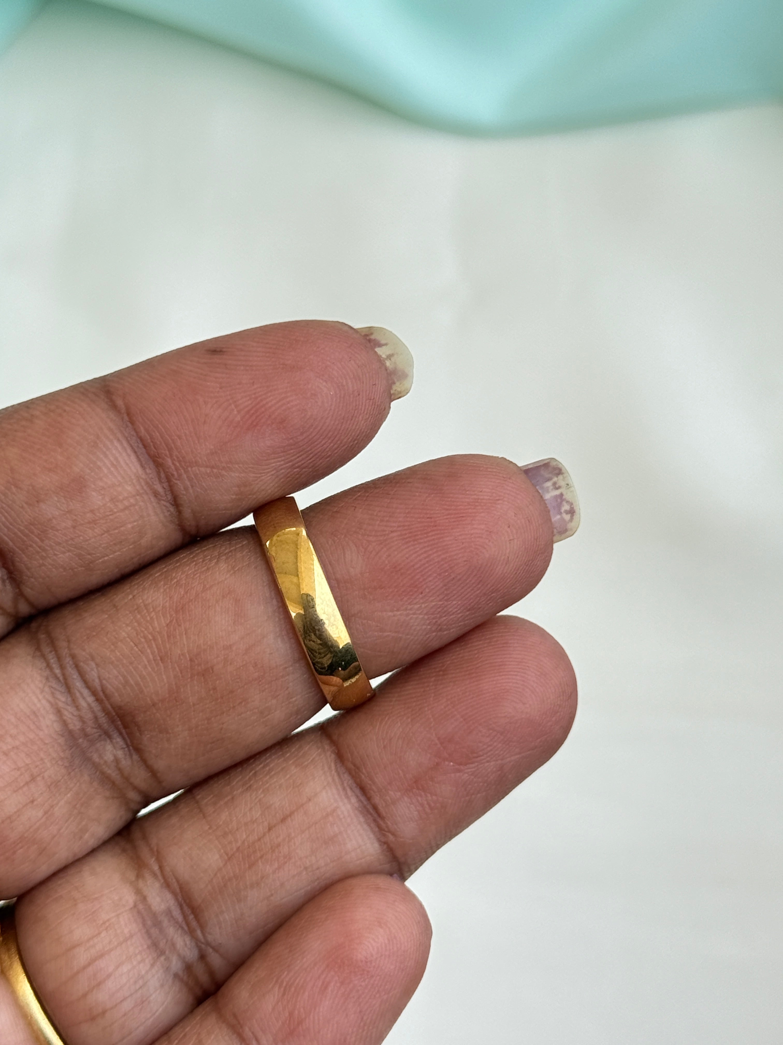 Rg091 anti tarnish plain finger rings