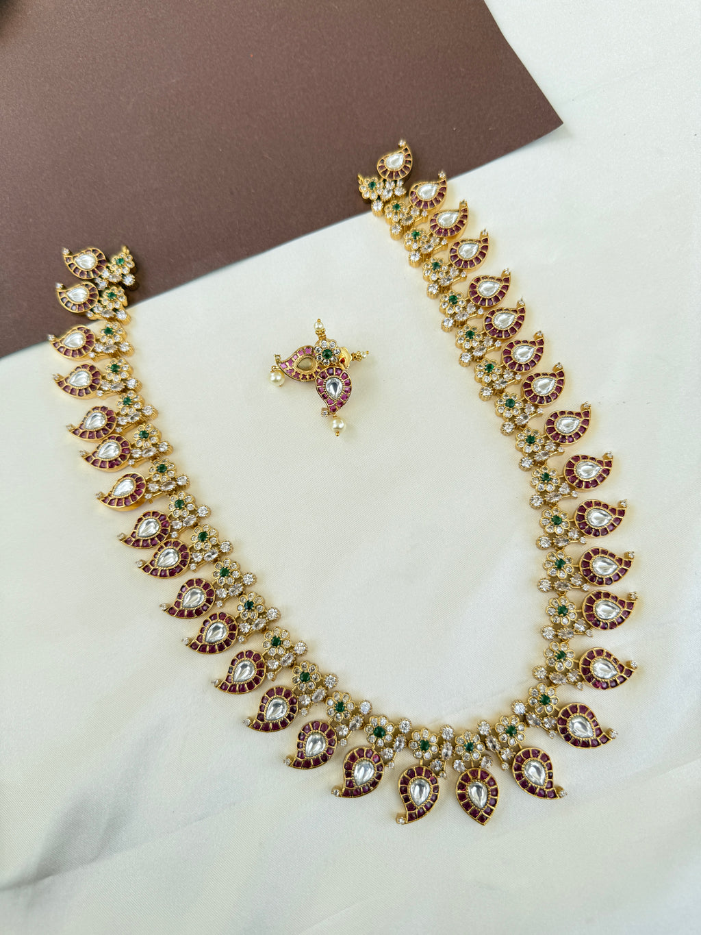 LH2035 premium Mango Long haram with studs earrings