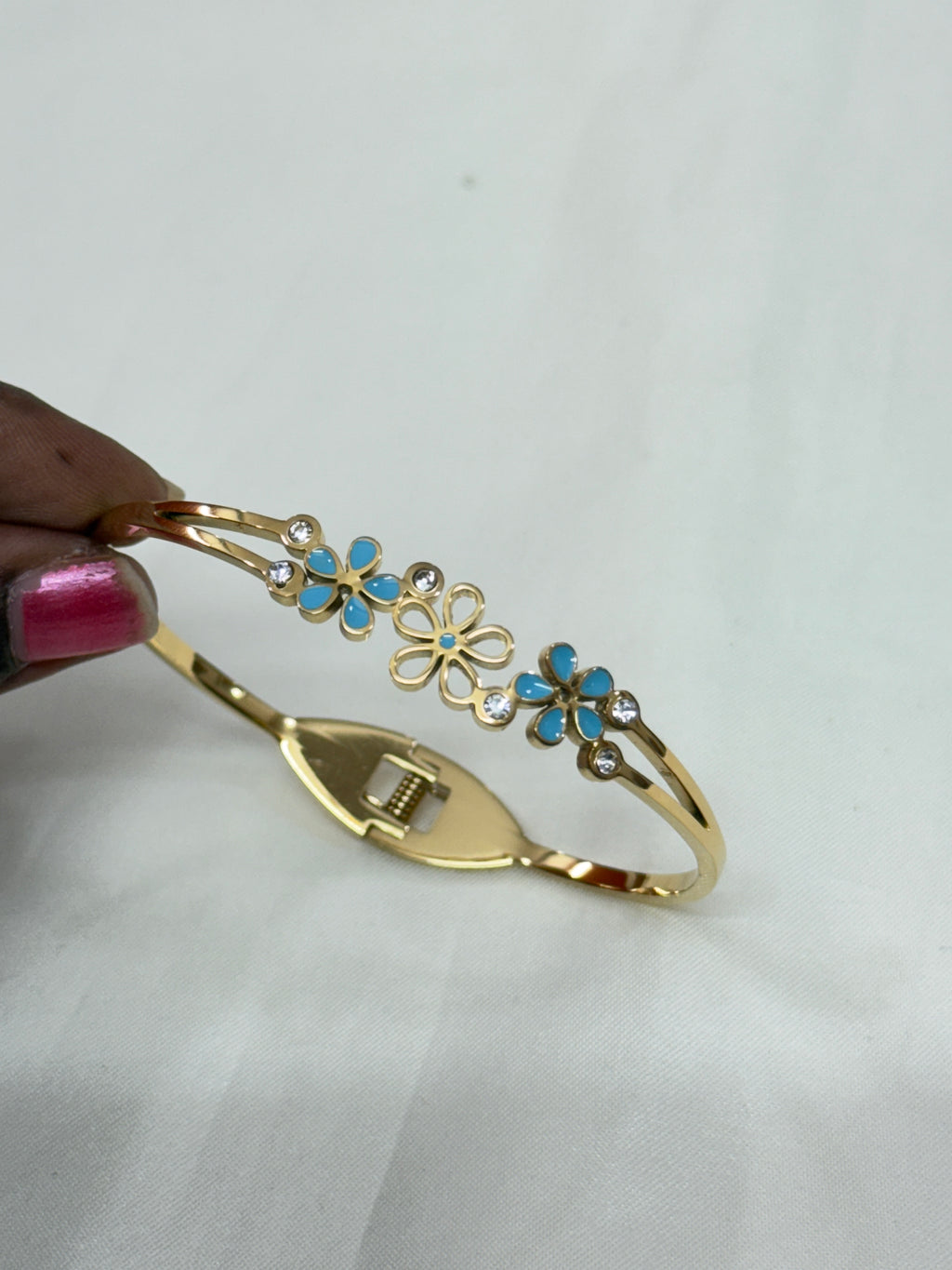 Ab039 flower openable anti tarnish bracelet