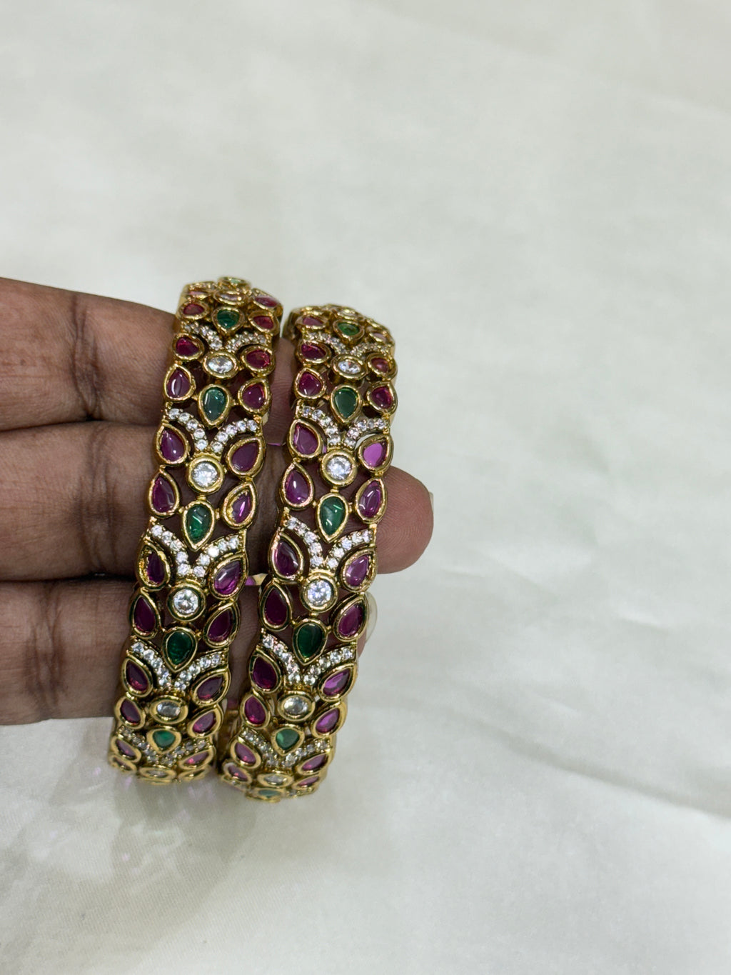 Sb128 kemp Kundan bangles