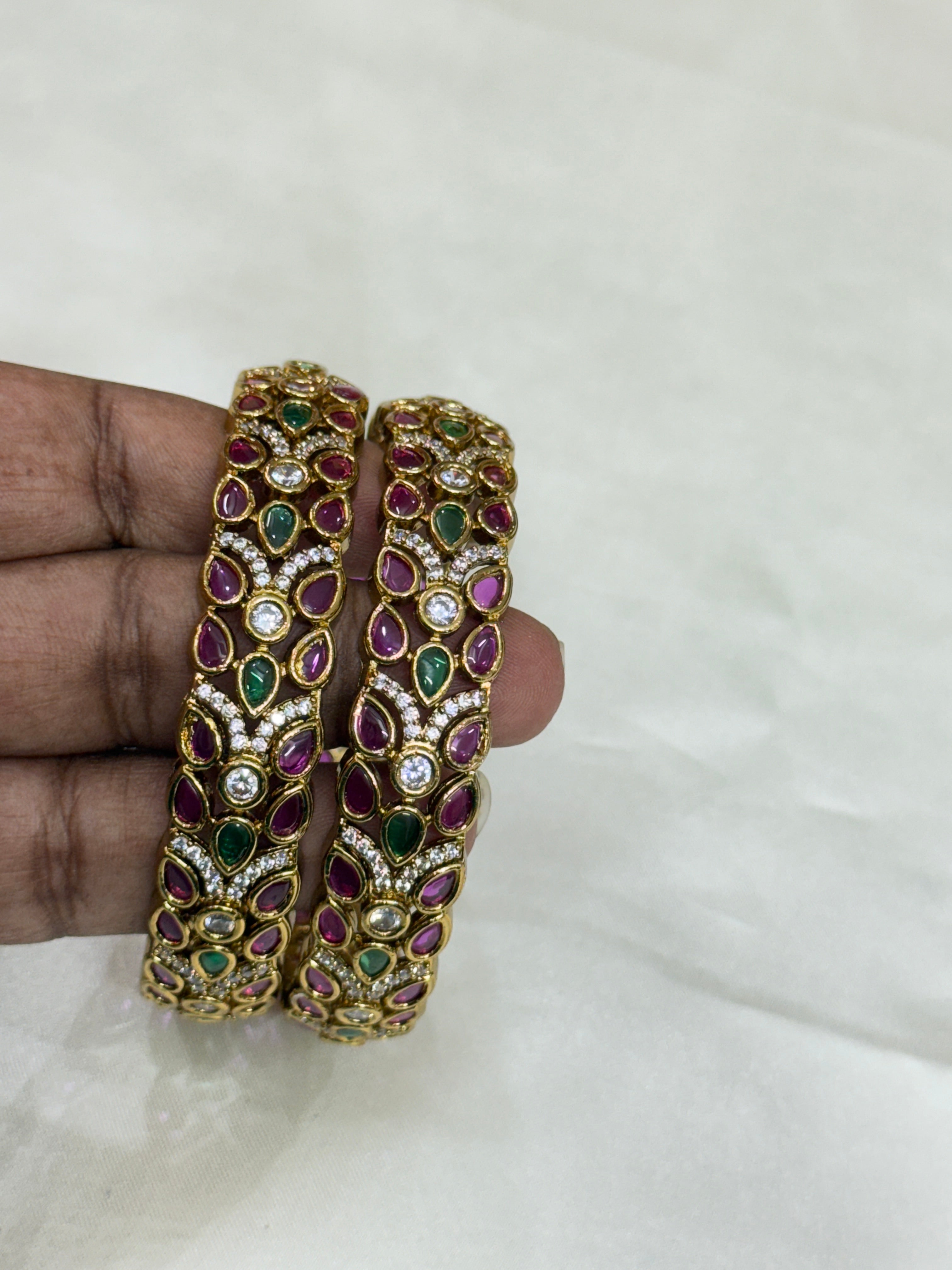Sb128 kemp Kundan bangles