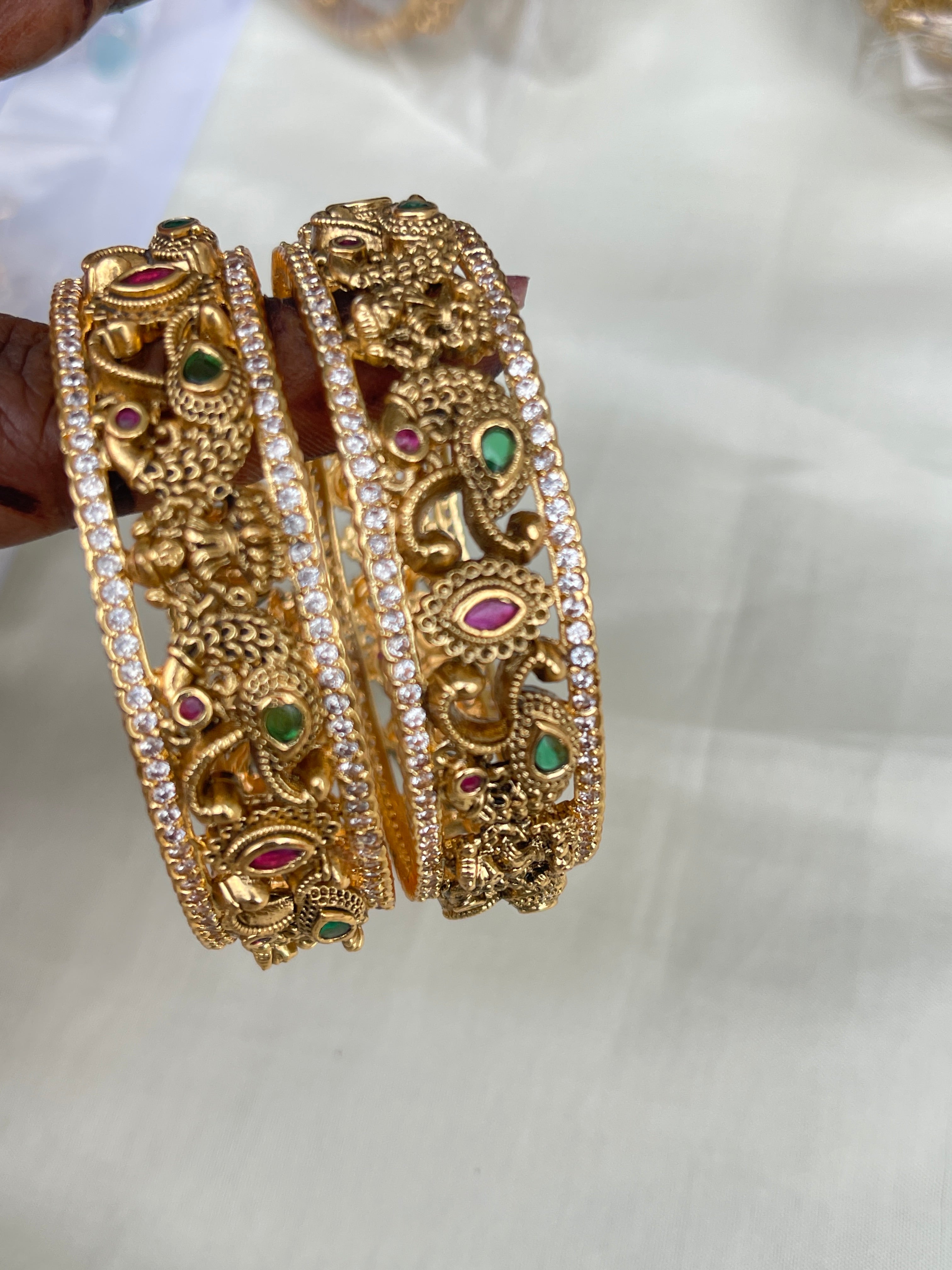 Lakshmi Devi peacock broad bangles