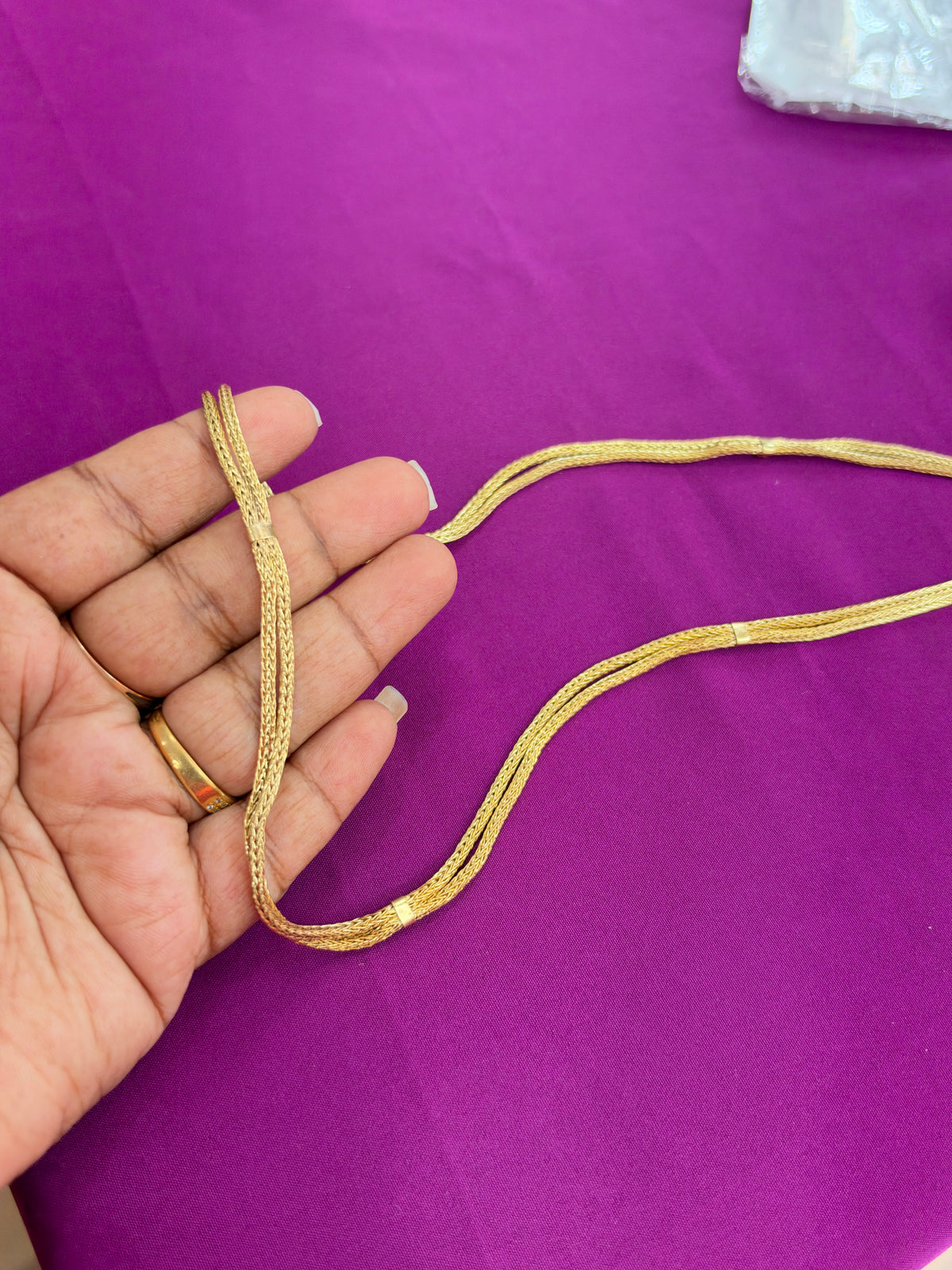 Tc639 Panchaloham unpolished 2 layers thali chain