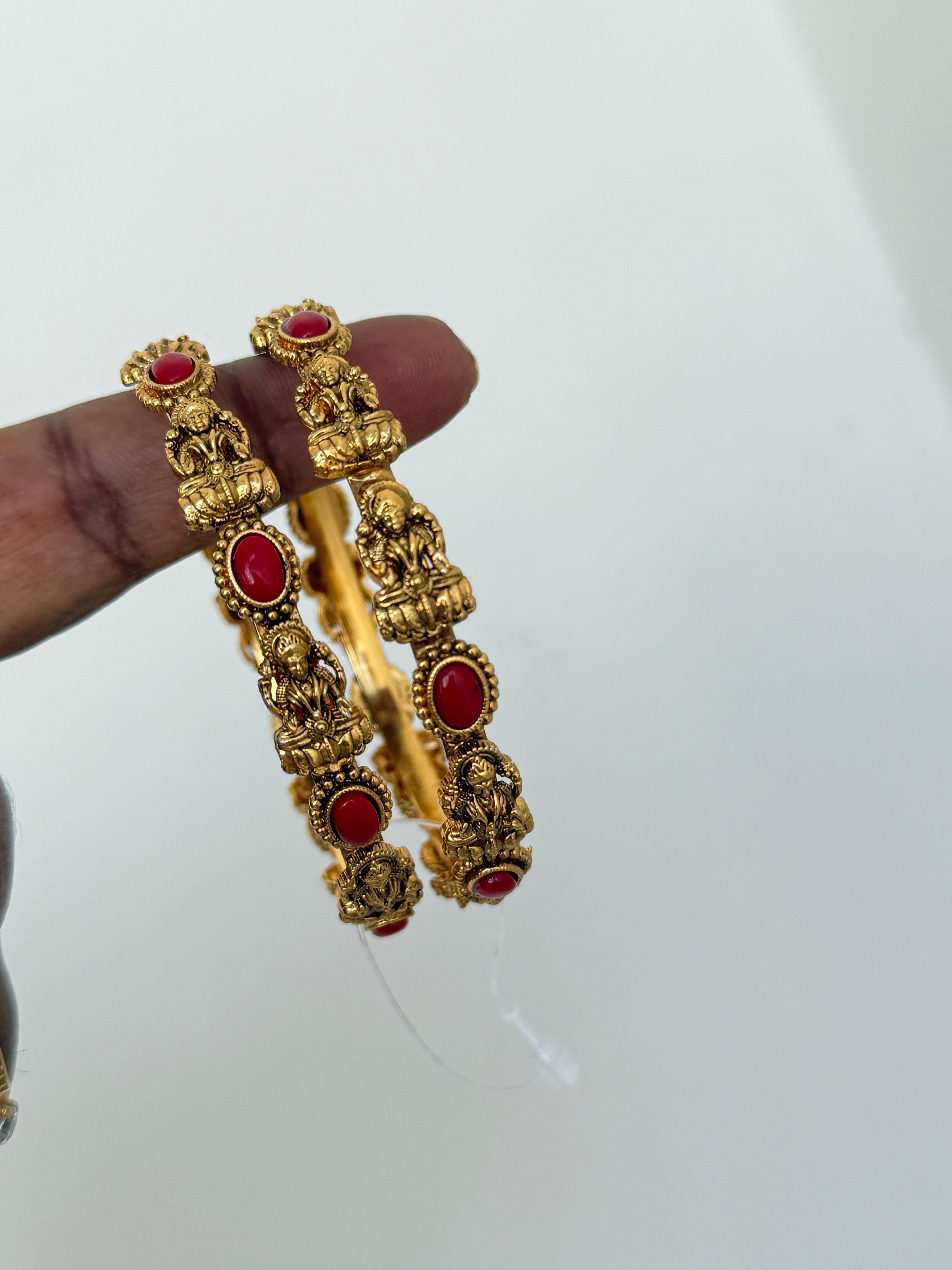 Sb001 coral Lakshmi Devi bangles