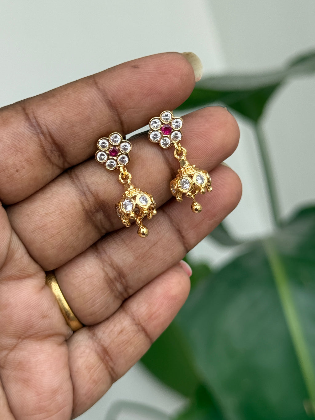 Ph100 panchaloham back screw small butta Earrings