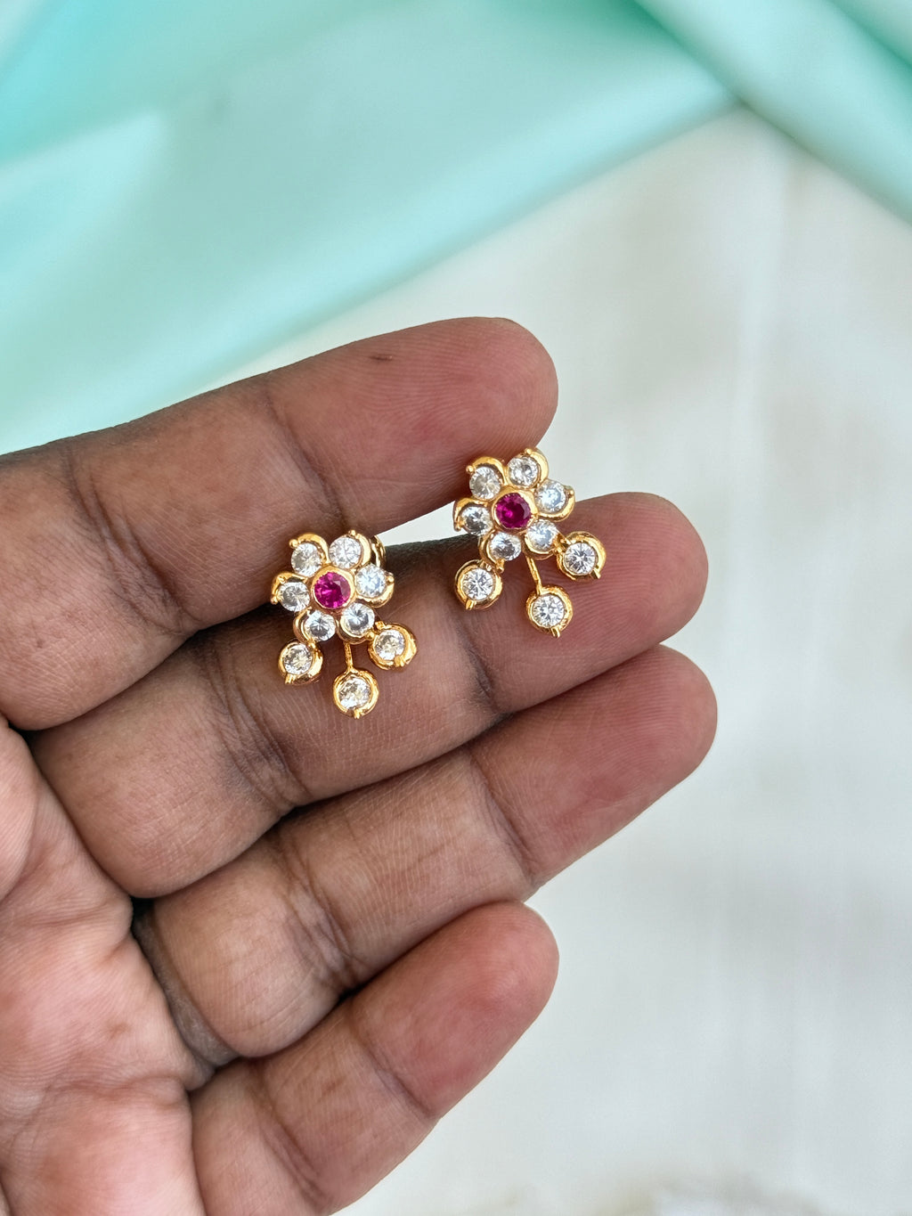 Ph518 panchaloham 2 in 1 with frame without frame hanging back screw earrings