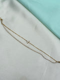 Ab600 anti tarnish 2 layers single flower 8 inches 2.6 to 2.8 size adjustable chain bracelet