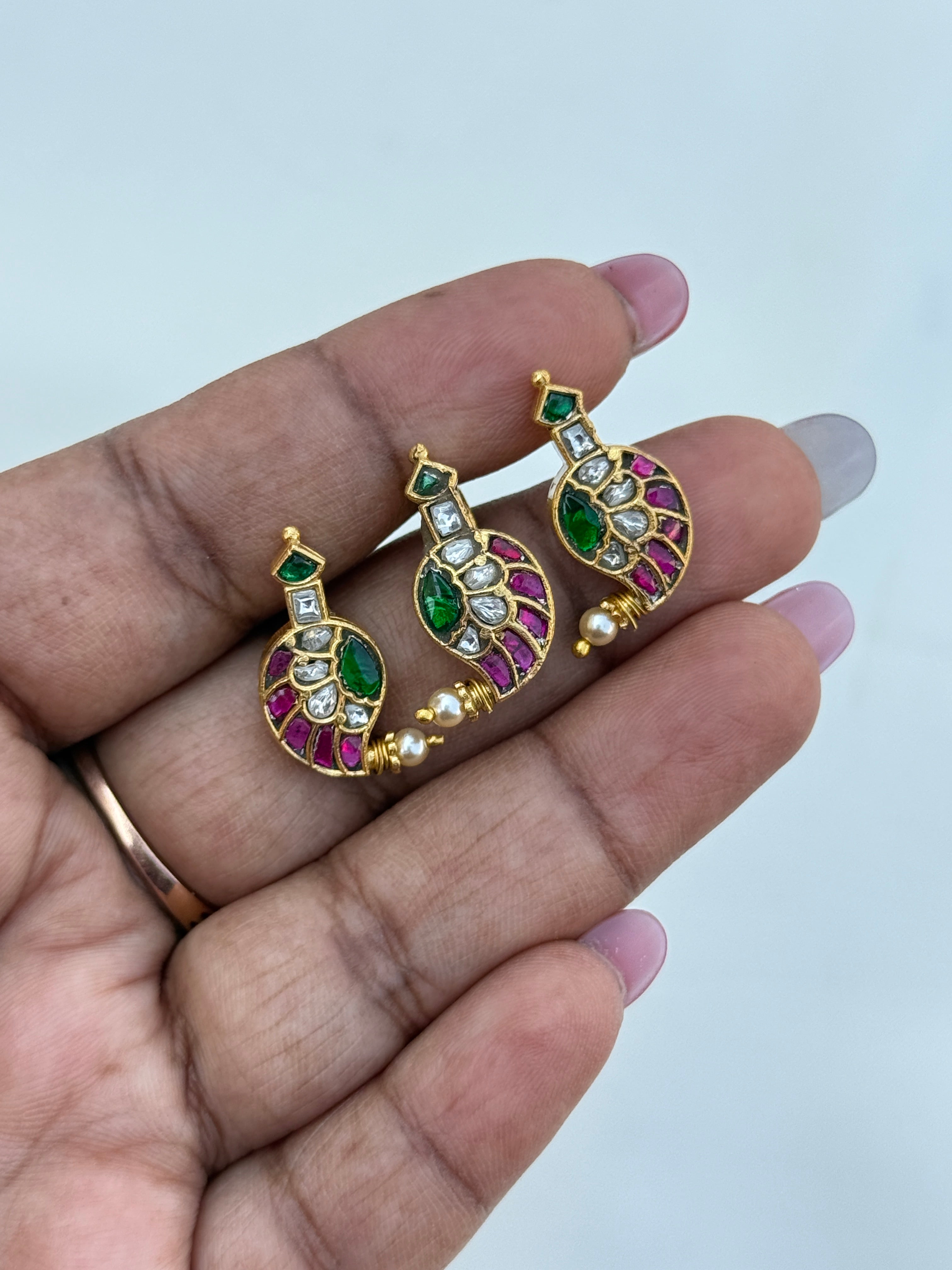 L015 jadau kundan mango pendant with earrings