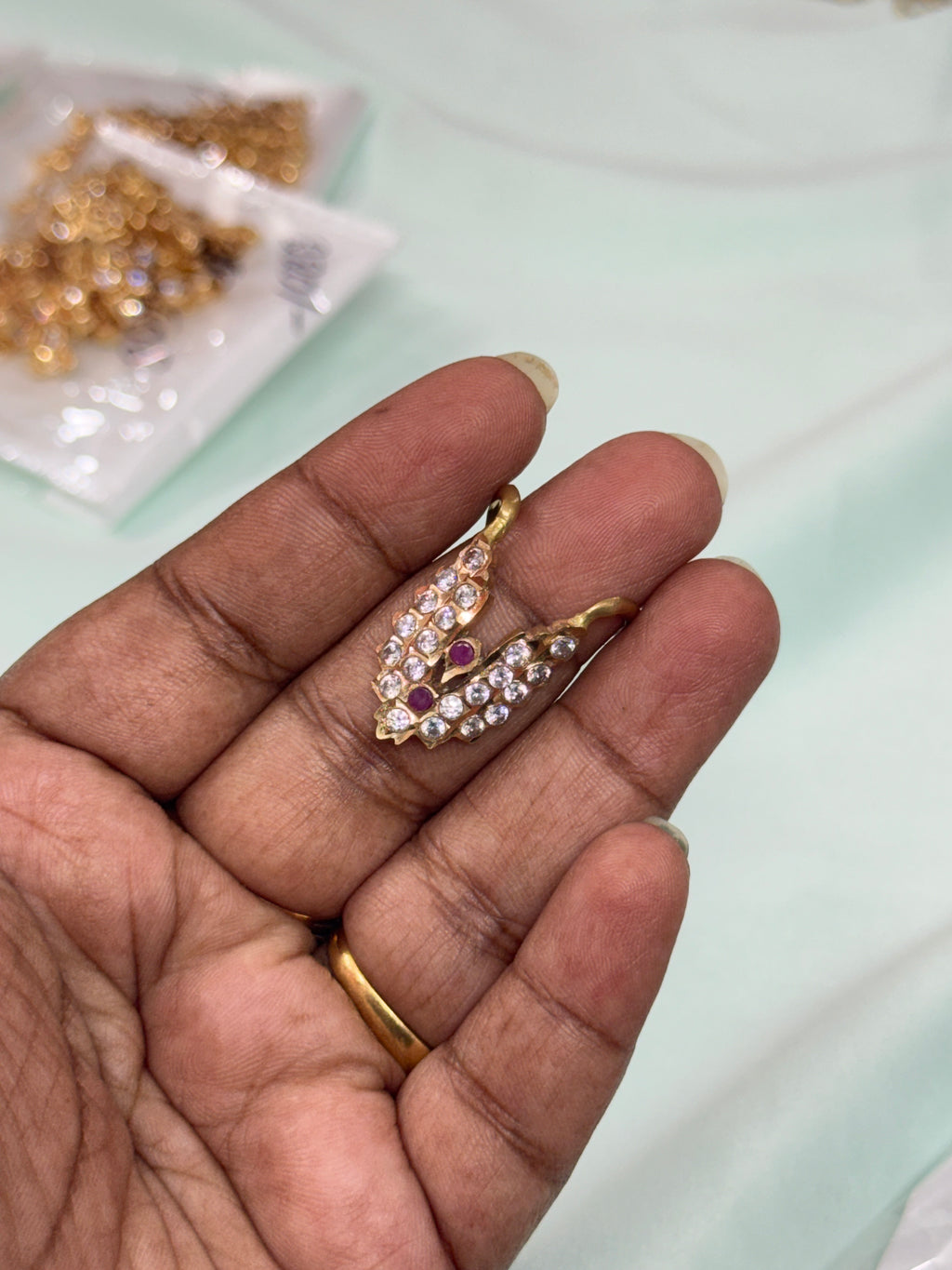 Ph100 Panchaloham polished Vanky stones finger ring