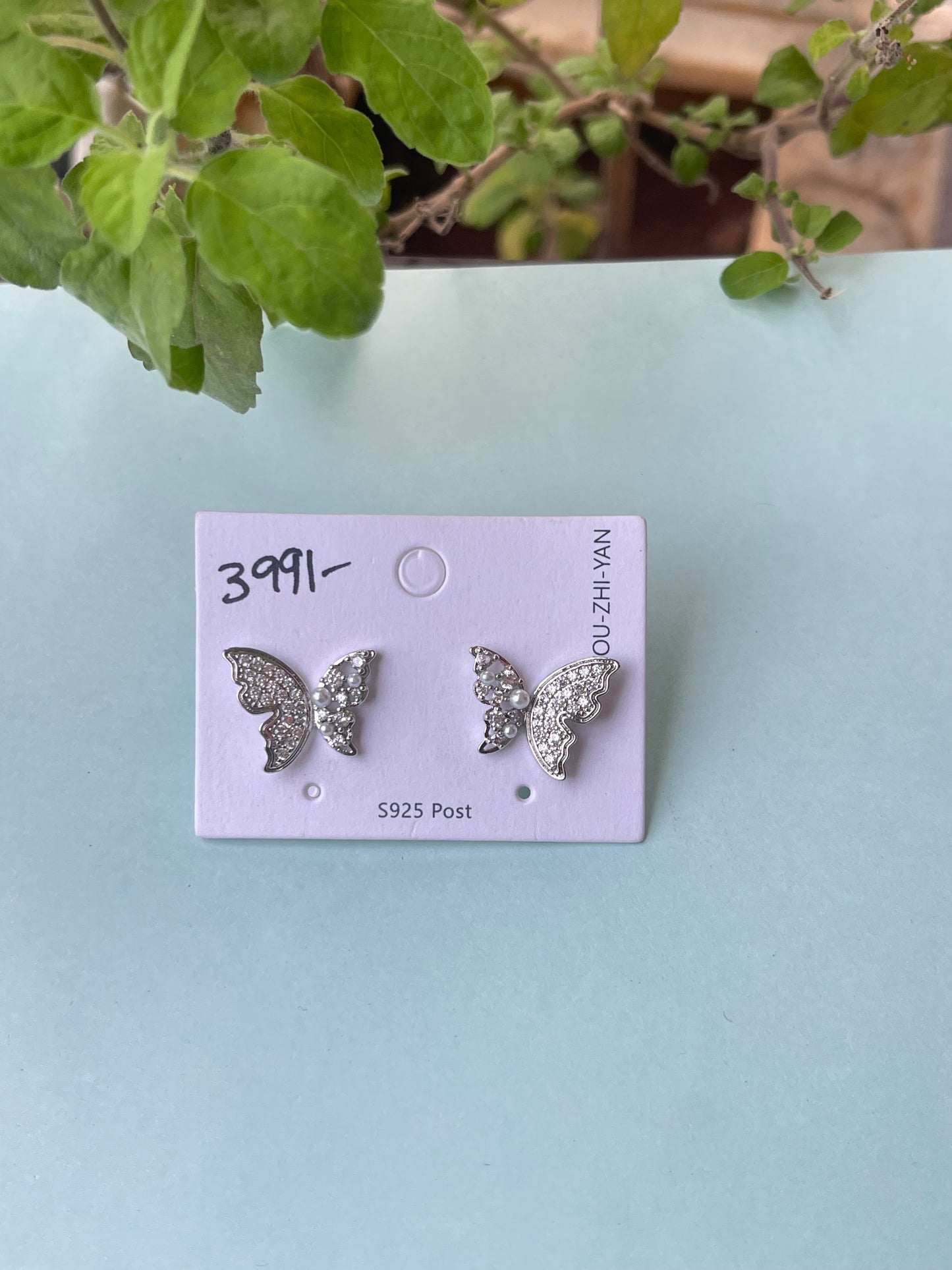 Silver butterfly studs color won't fade