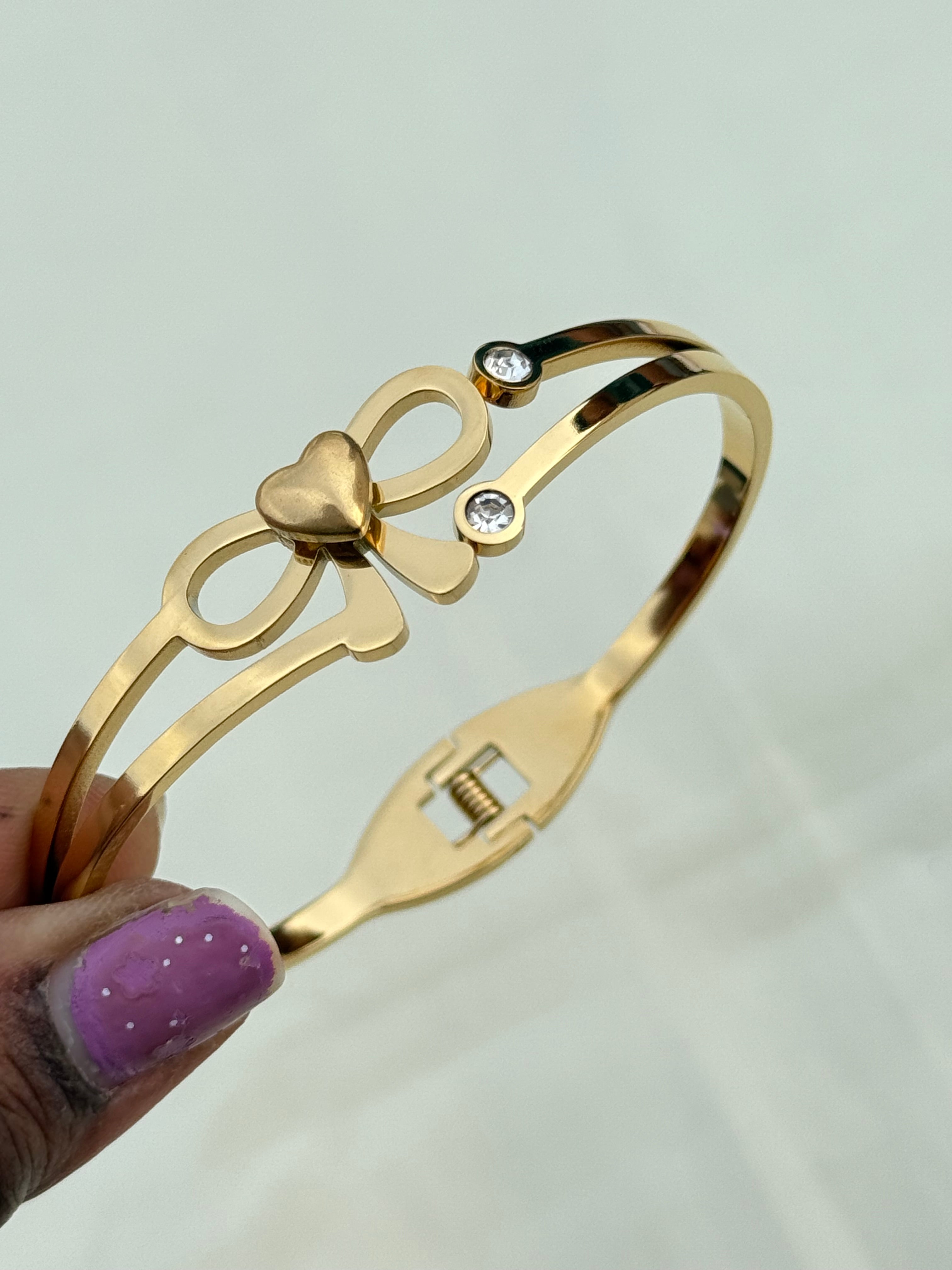 Ab006 bow openable Anti tarnish bracelet