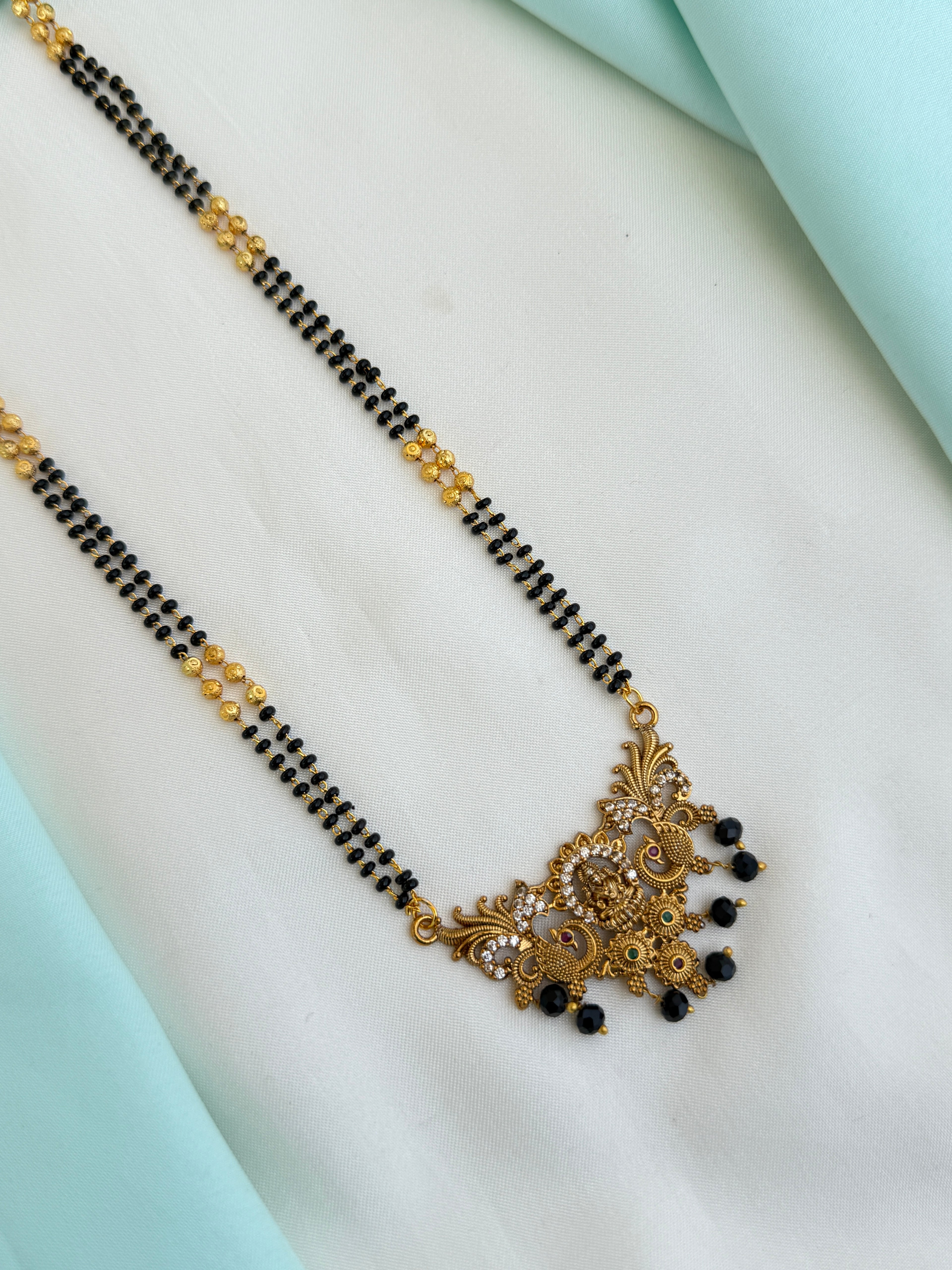 Bb135 lakshmidevi matt finishing 26 inches 2 layers blackbeads