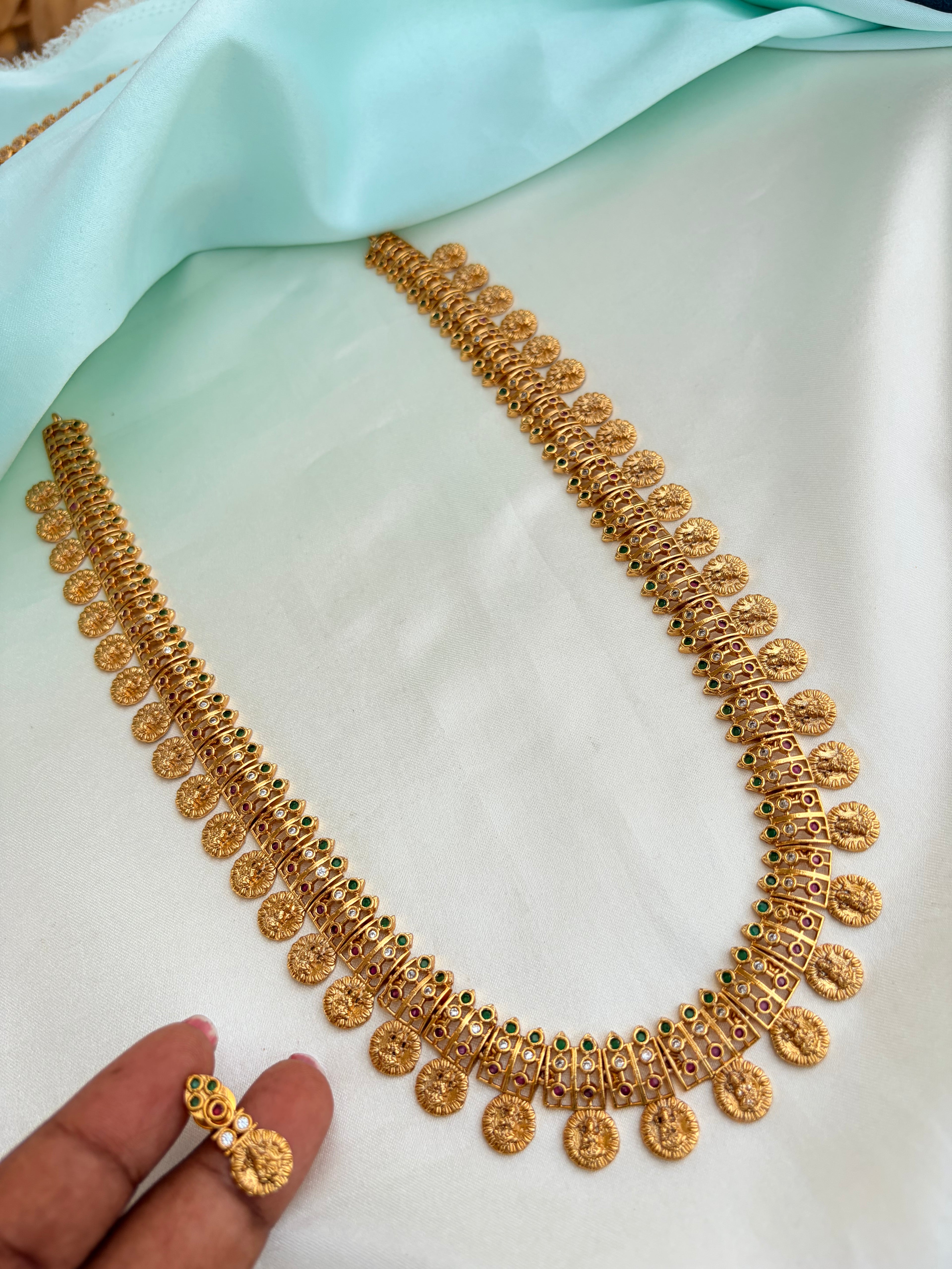Nakshi Lakshmi devi kasu Neckset with Earrings Ns906