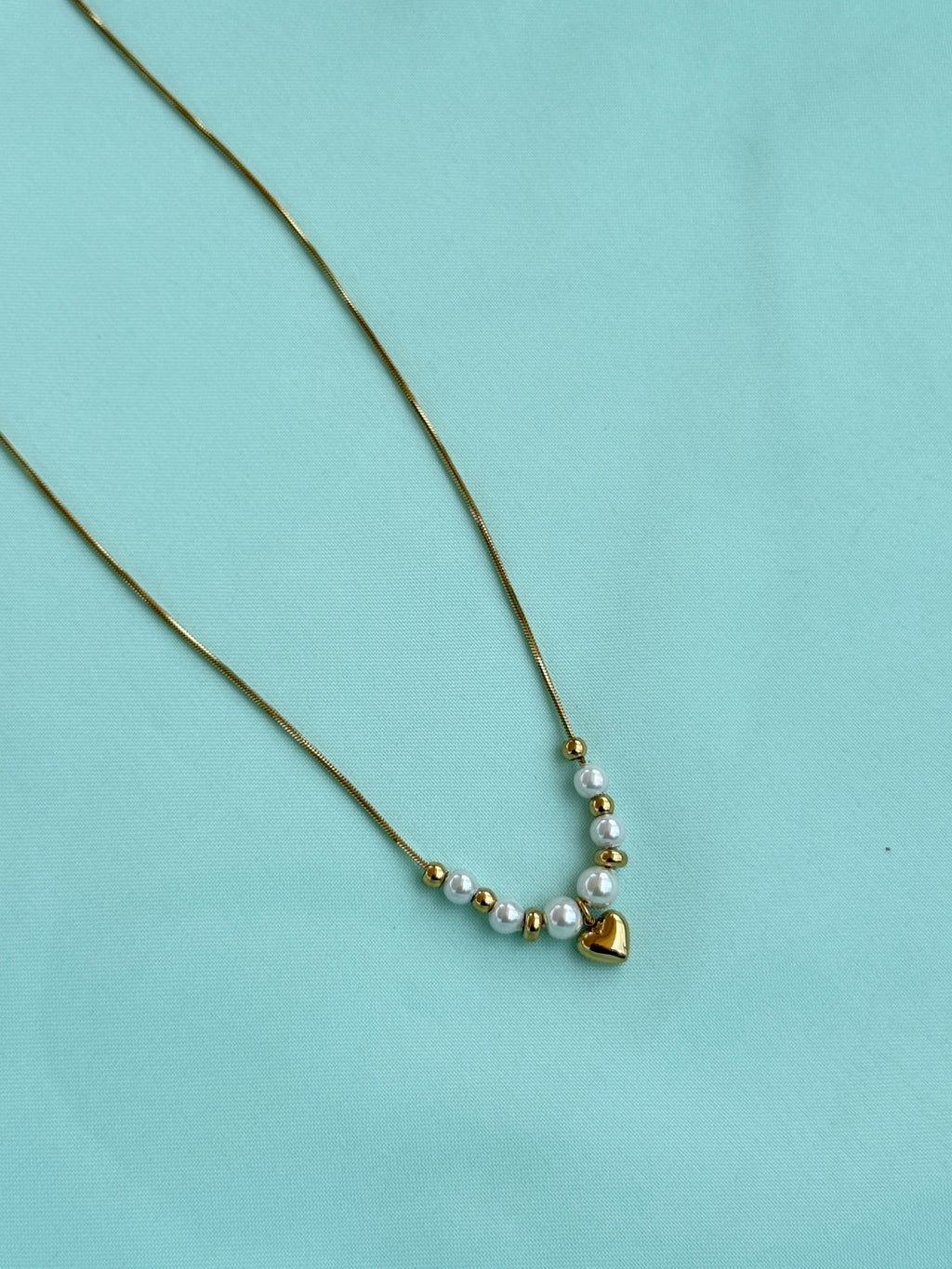 Dc058 anti tarnish pearl heart 18inches adjustable daliy wear chains