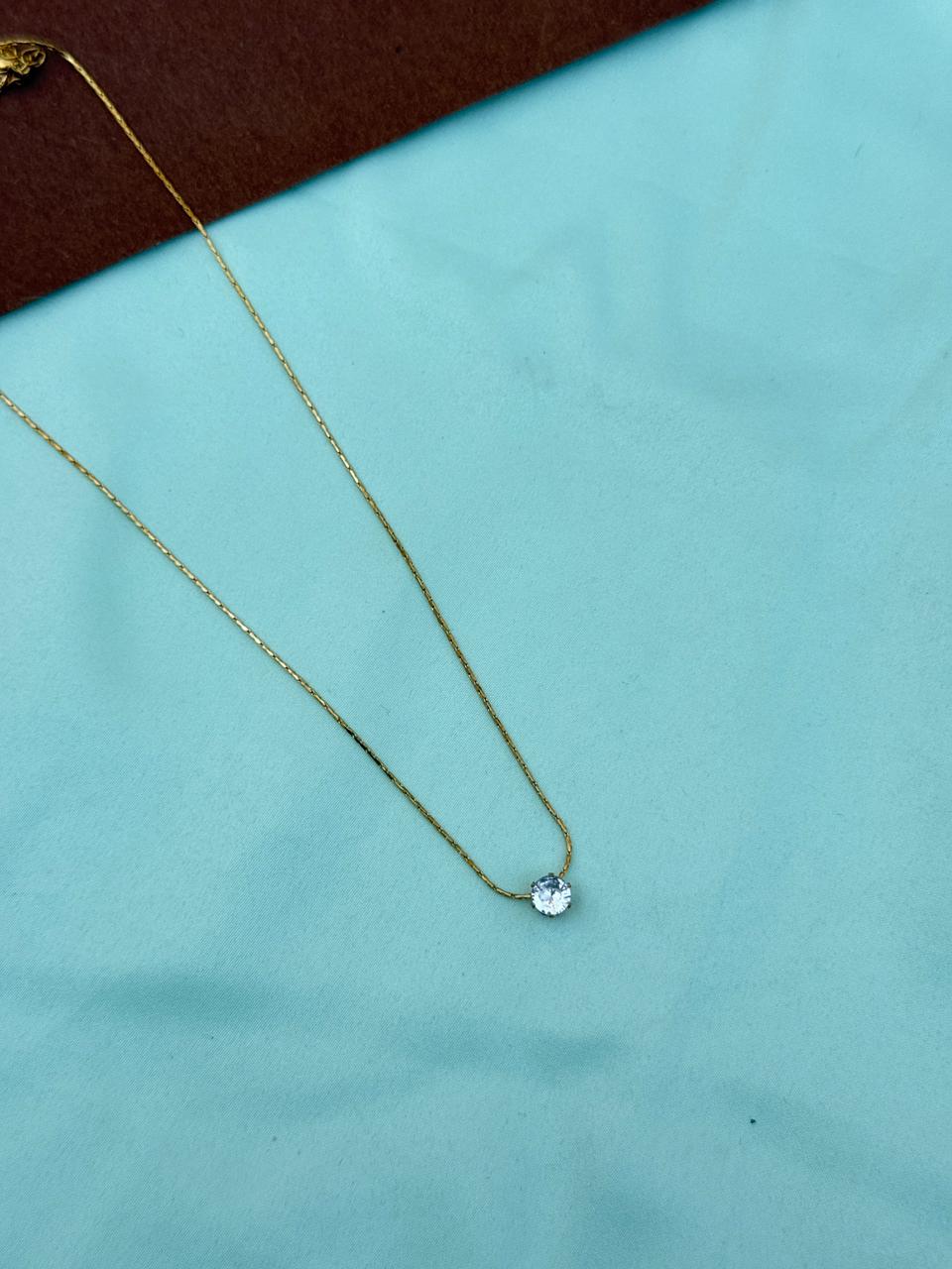 Dc069 anti tarnish single line 1 stone 18inches adjustable daily chain