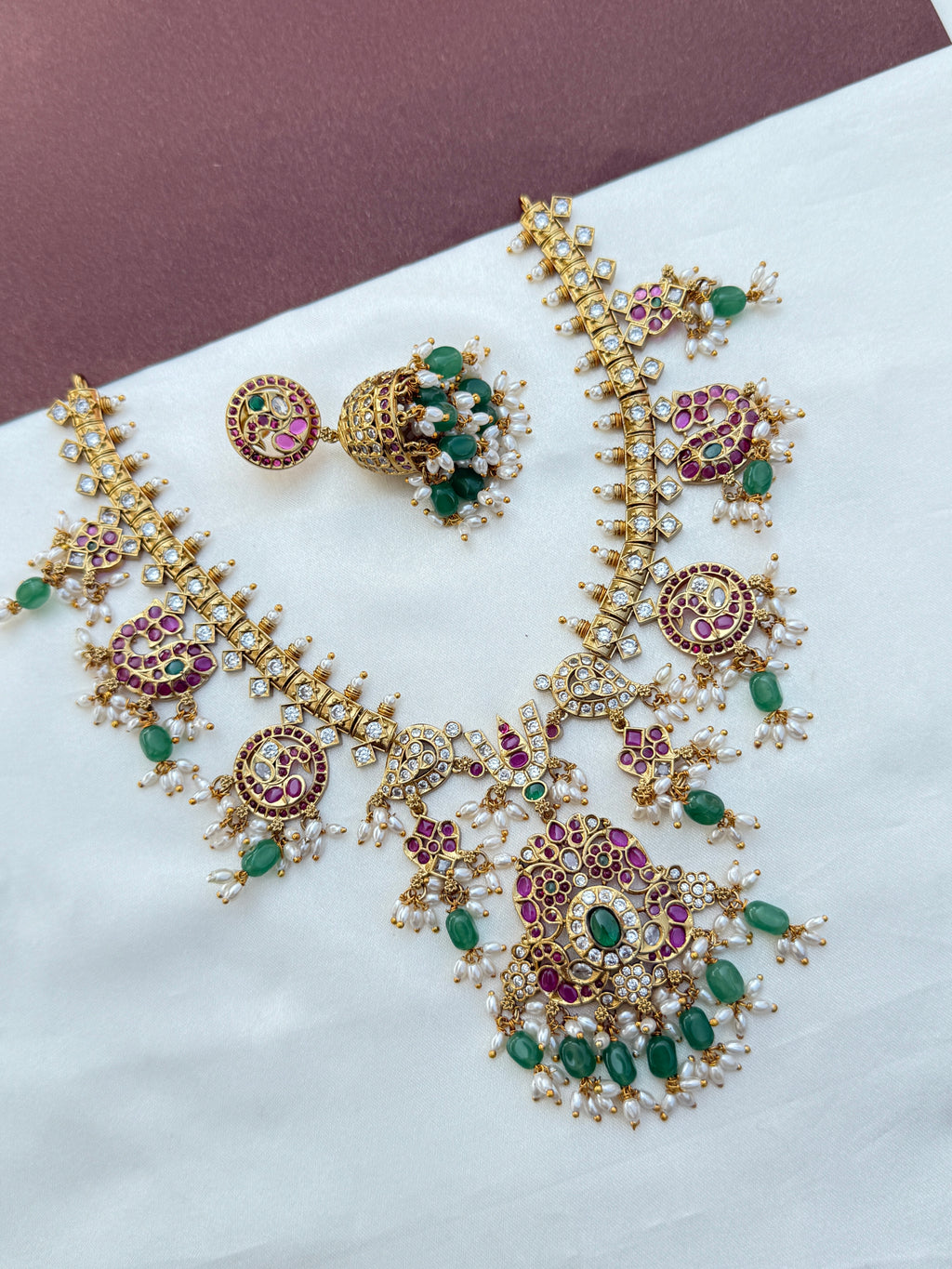 Ns577 lord venkateshwara namam guttapusalu neckset