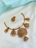 Royal Ruby & Emerald Short Neckset with Earrings Ns835