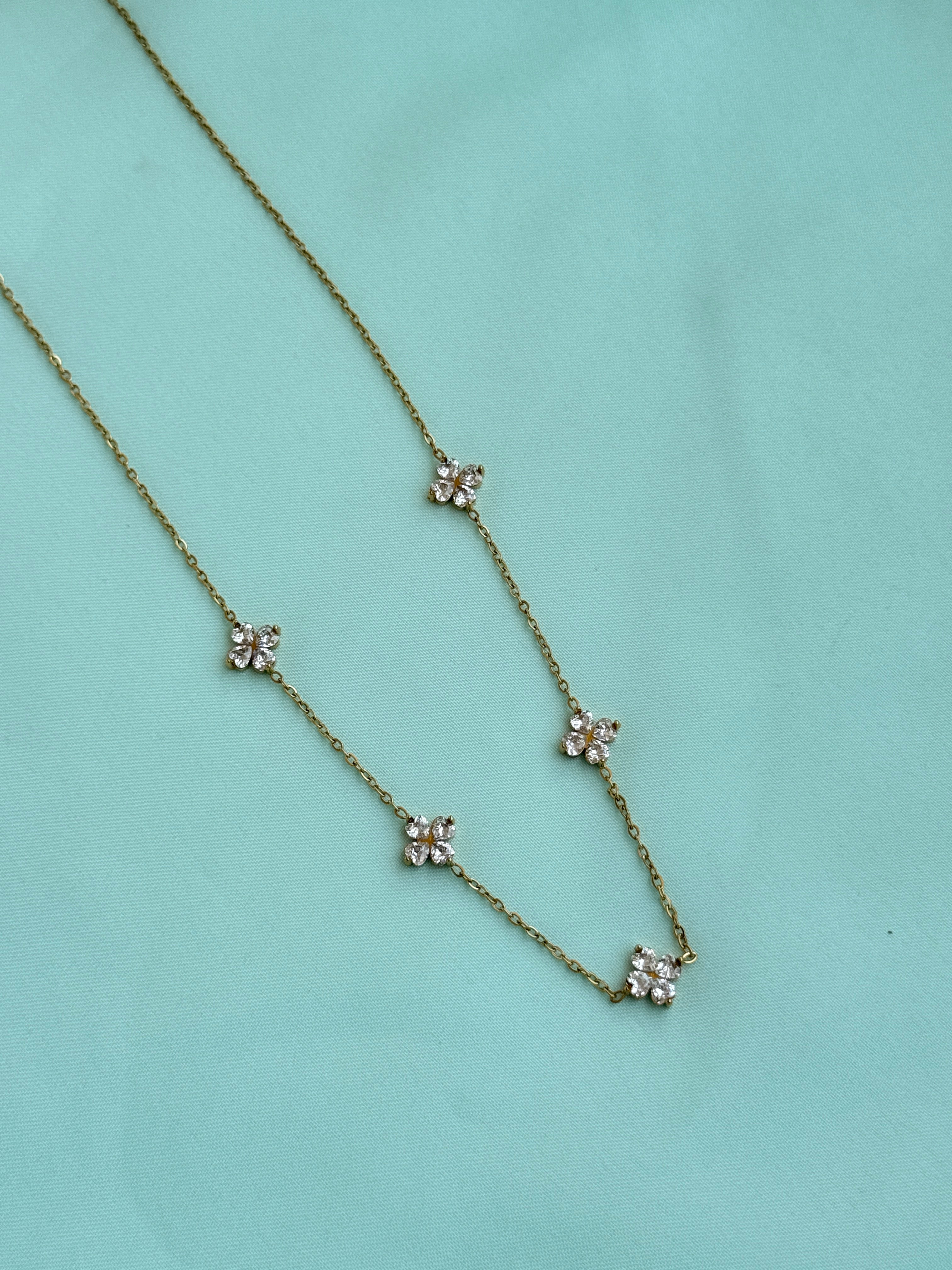 Dc114 anti tarnish flowers 18inches adjustable daily wear chain