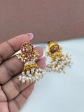 Er166 jadau kundan butta earrings